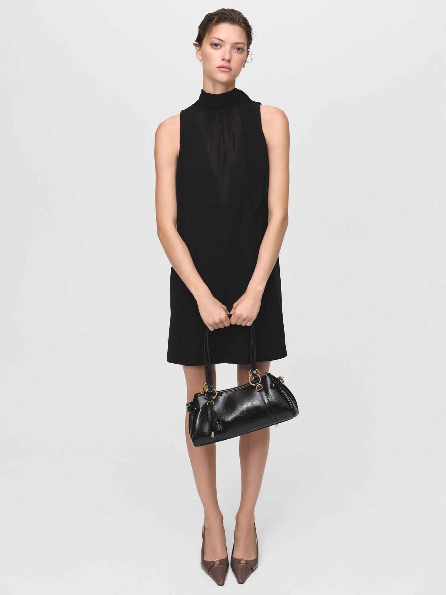 Product image 2 of 8, which shows Mango Becca Sleeveless Mini Dress, Black, 10