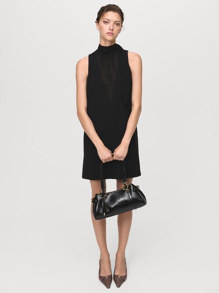 Mango Becca Sleeveless Mini Dress, Black - view 2, Black