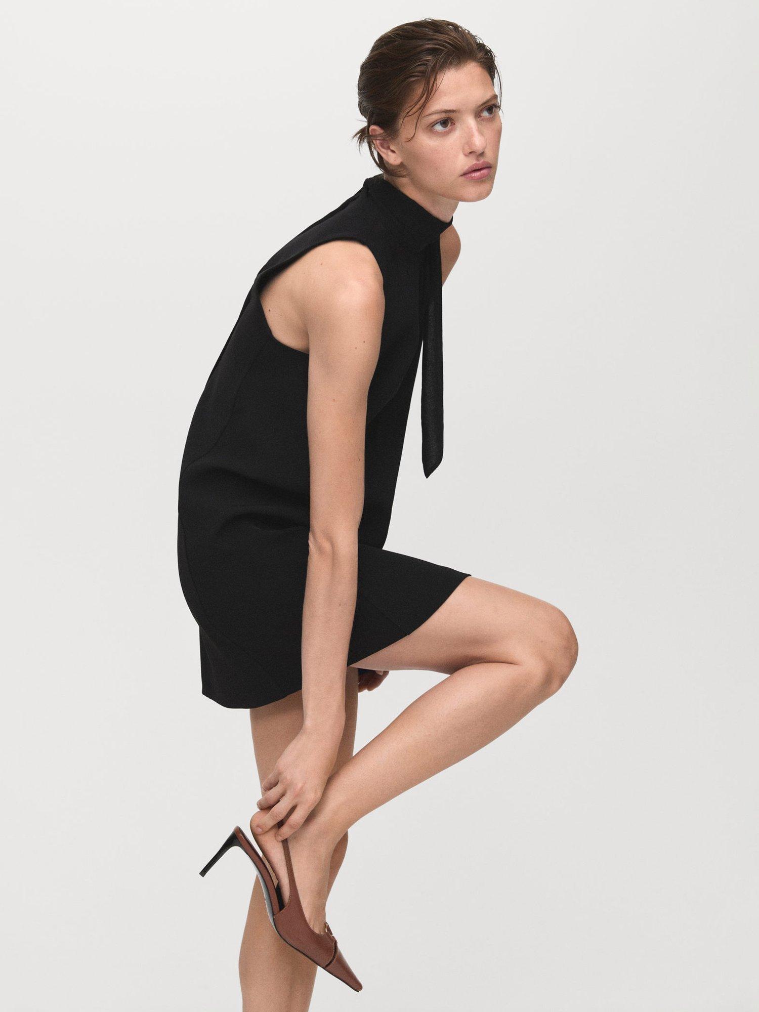 Product image 7 of 8, which shows Mango Becca Sleeveless Mini Dress, Black, 10