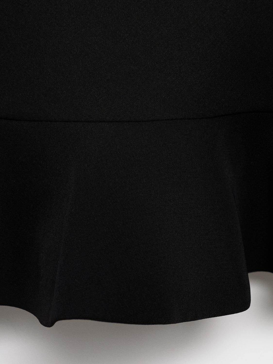 Product image 5 of 8, which shows Mango Landa Sleeveless High Neck Ruffle Hem Mini Sheath Dress, Black, 10