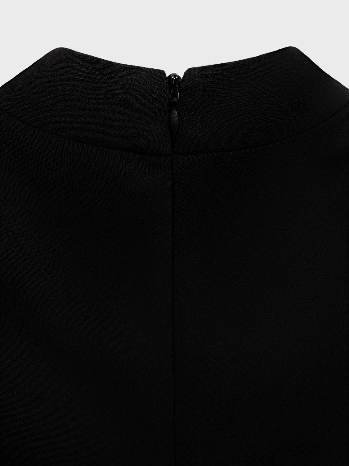 Product image 8 of 8, which shows Mango Landa Sleeveless High Neck Ruffle Hem Mini Sheath Dress, Black, 10