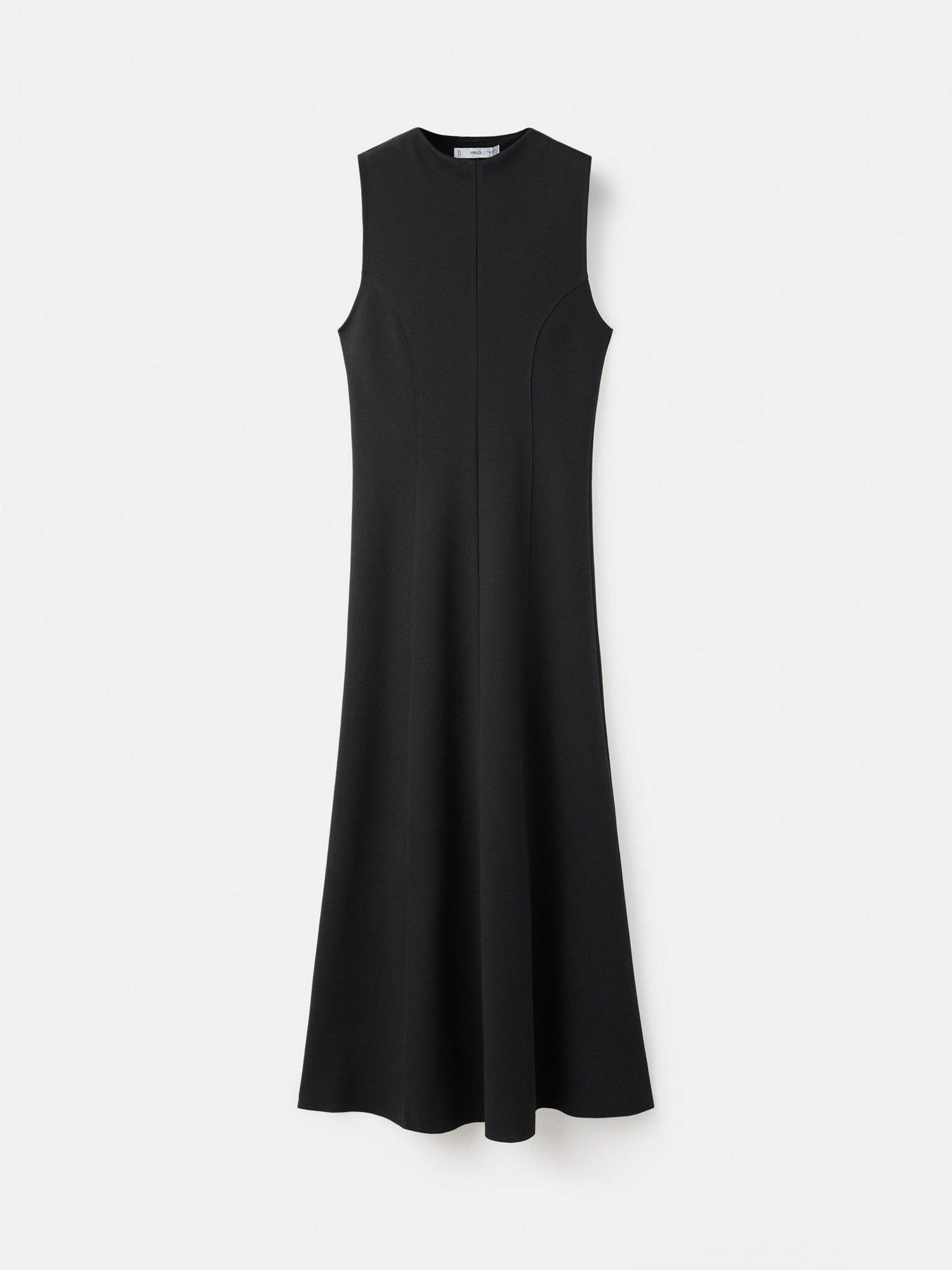 Product image 3 of 8, which shows Mango Leti Sleeveless Midi Dress, Black, 4