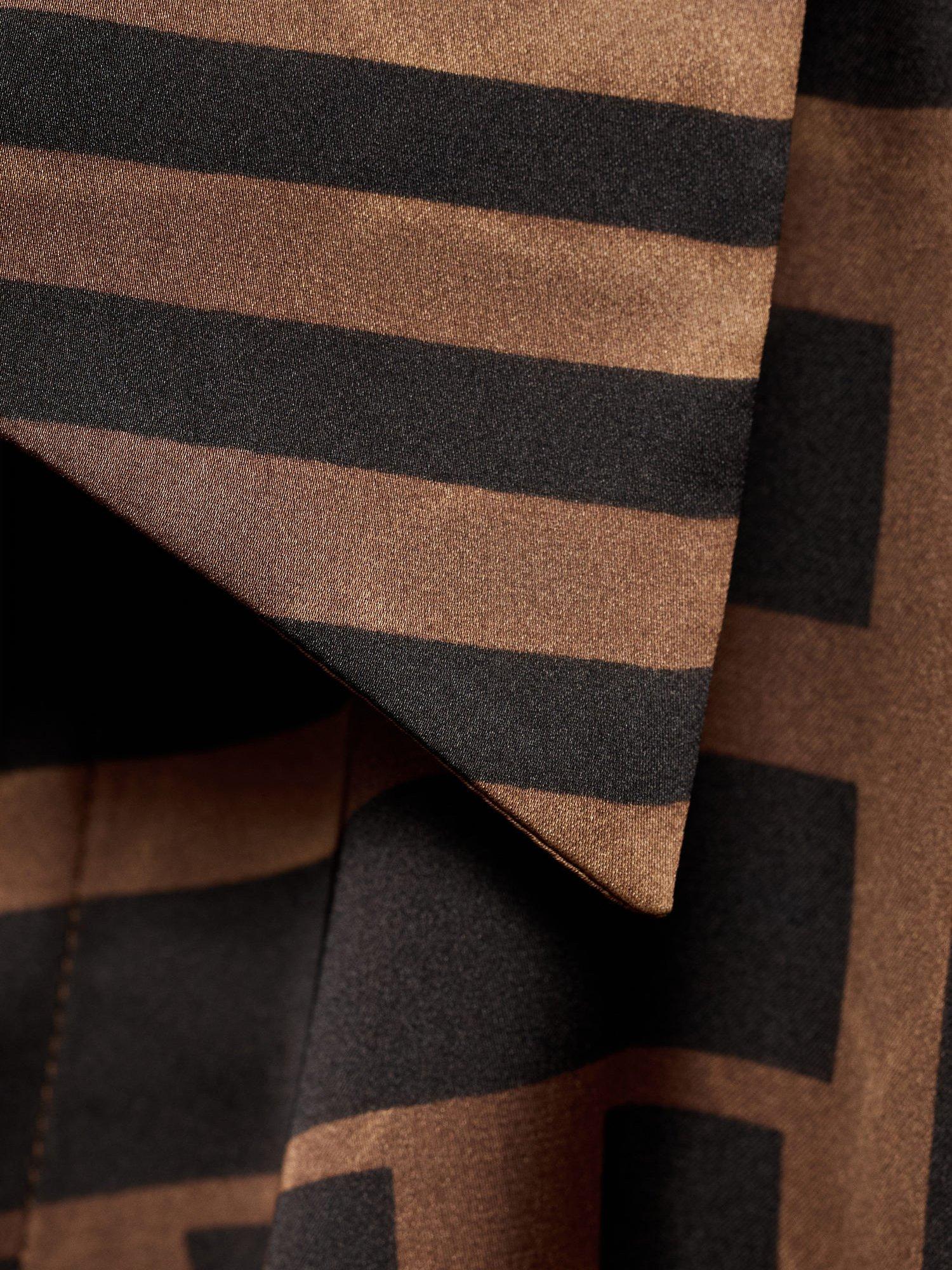 Product image 5 of 7, which shows Mango Trini Stripe Satin Mini Dress, Brown, 4