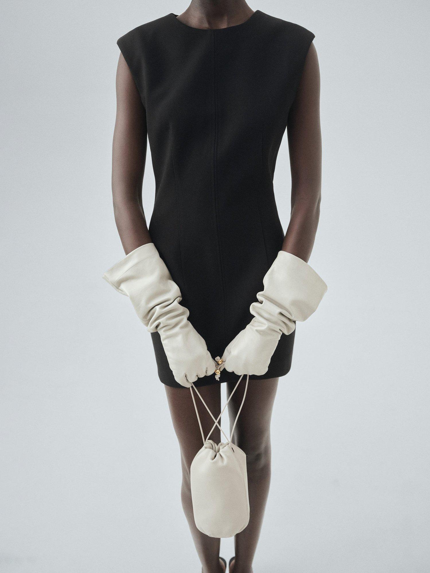 Product image 7 of 8, which shows Mango Tropi Sleeveless Mini Dress, Black, 10