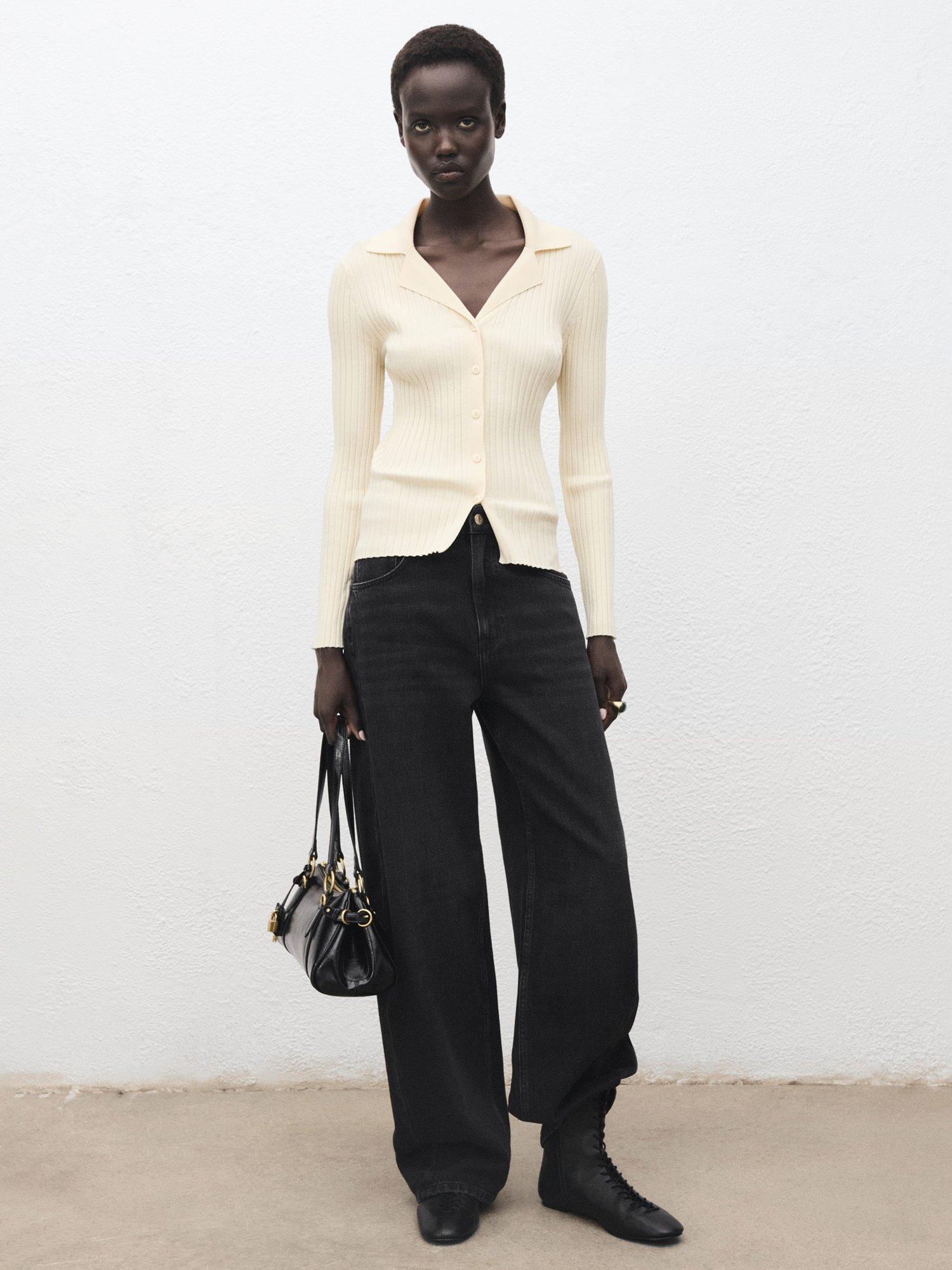 Product image 2 of 7, which shows Mango Charlot Mid Rise Balloon Jeans, Open Grey, 10