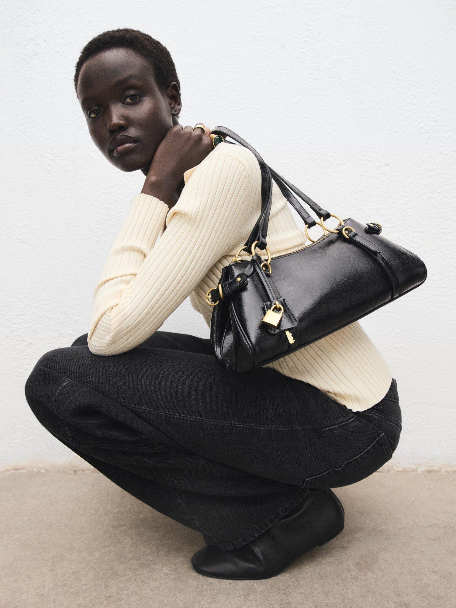 Product image 6 of 7, which shows Mango Charlot Mid Rise Balloon Jeans, Open Grey, 10