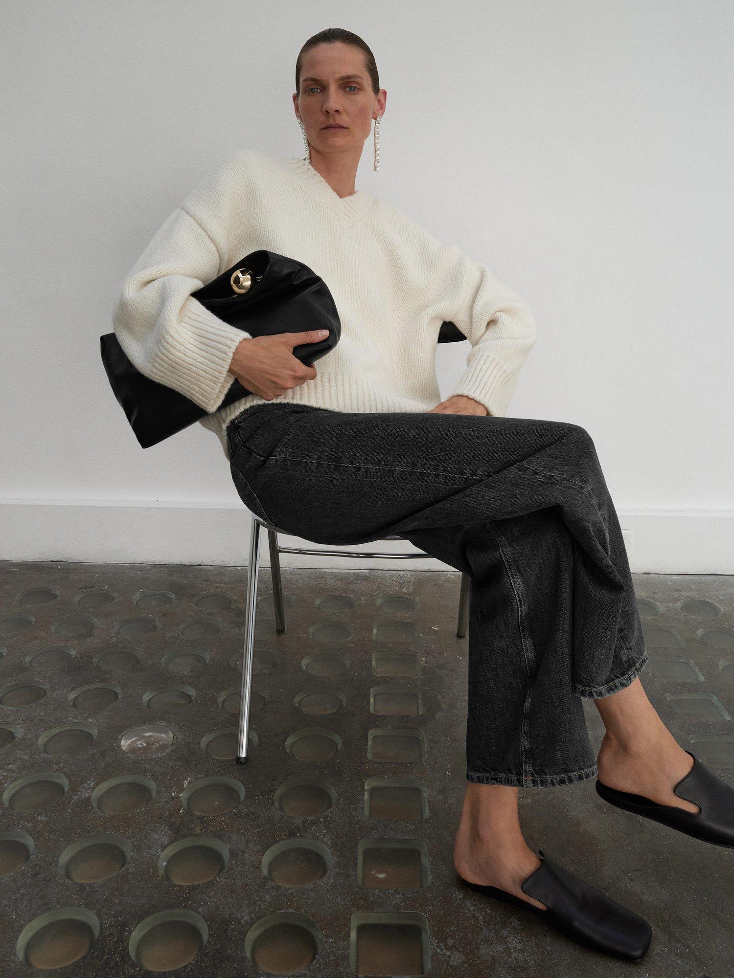 Product image 2 of 6, which shows Mango Davina Mid Rise Straight Jeans, Mid Blue, 10