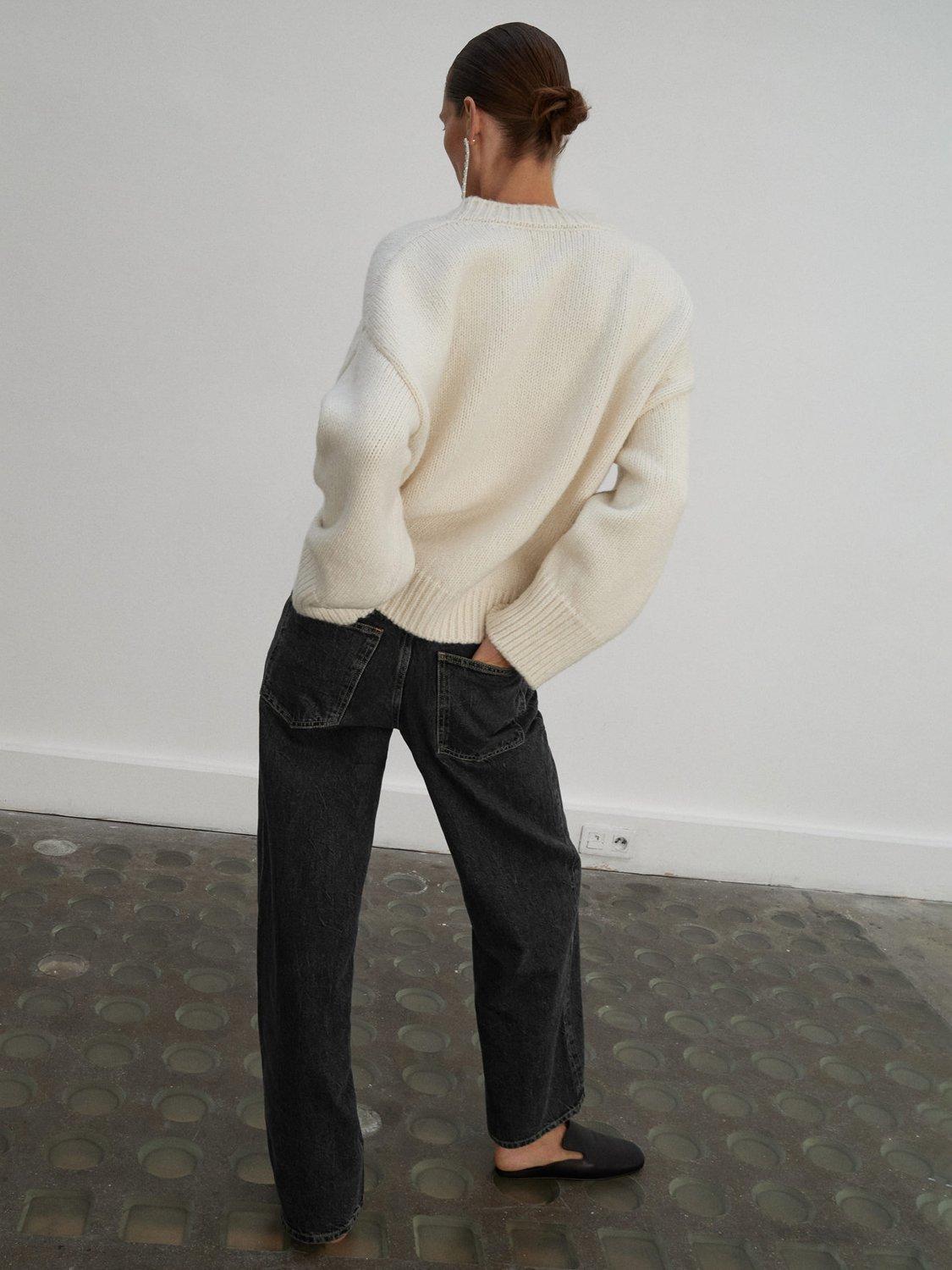 Product image 4 of 6, which shows Mango Davina Mid Rise Straight Jeans, Mid Blue, 10