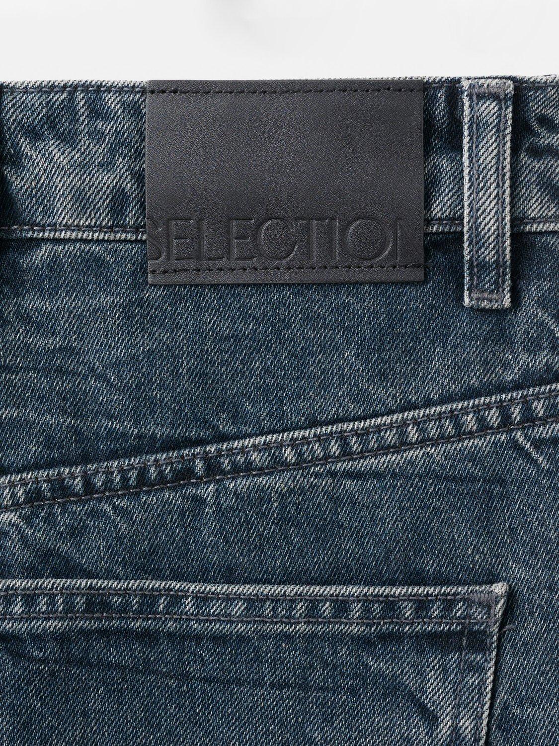 Product image 5 of 6, which shows Mango Davina Mid Rise Straight Jeans, Mid Blue, 10