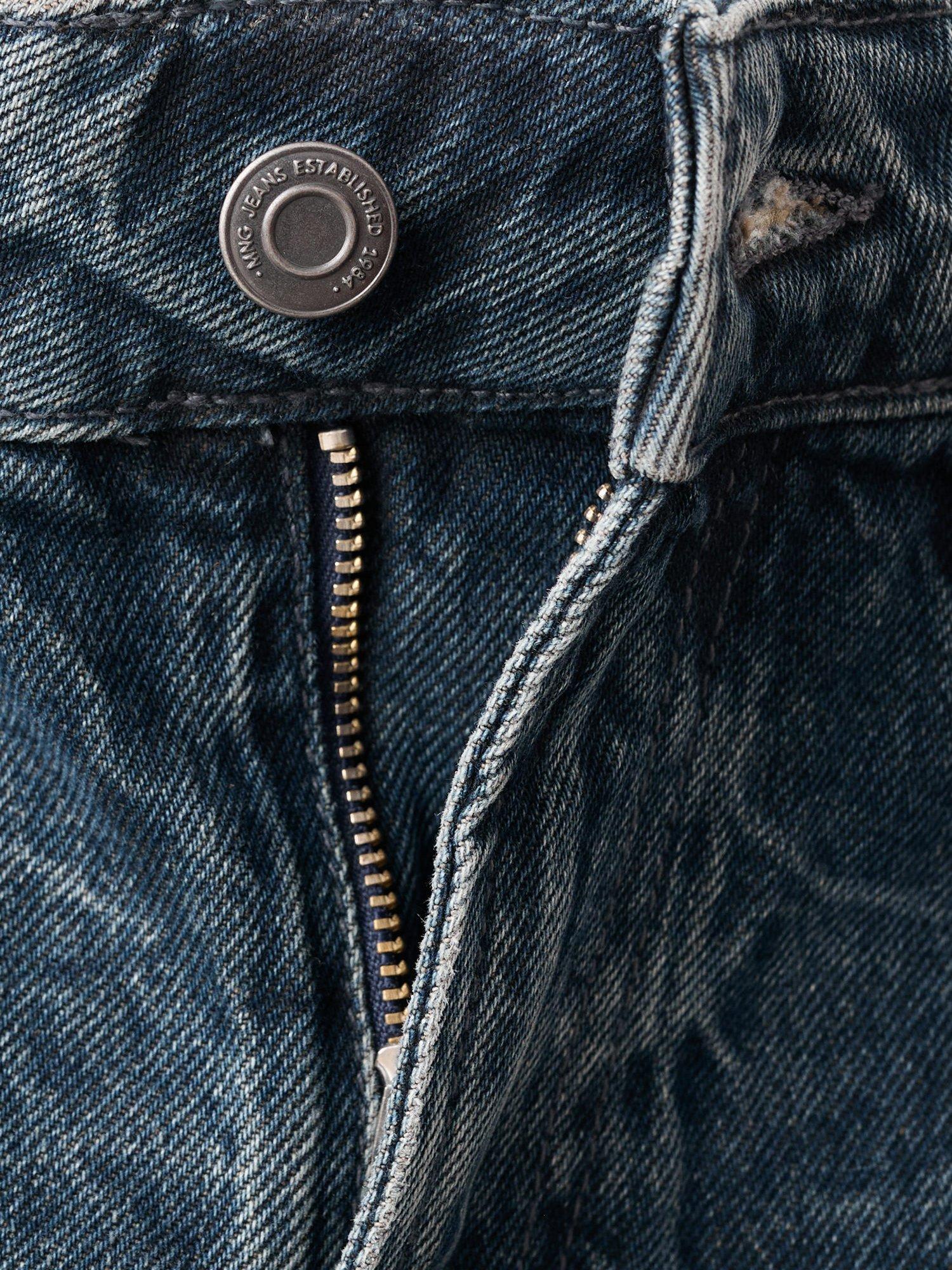 Product image 6 of 6, which shows Mango Davina Mid Rise Straight Jeans, Mid Blue, 10