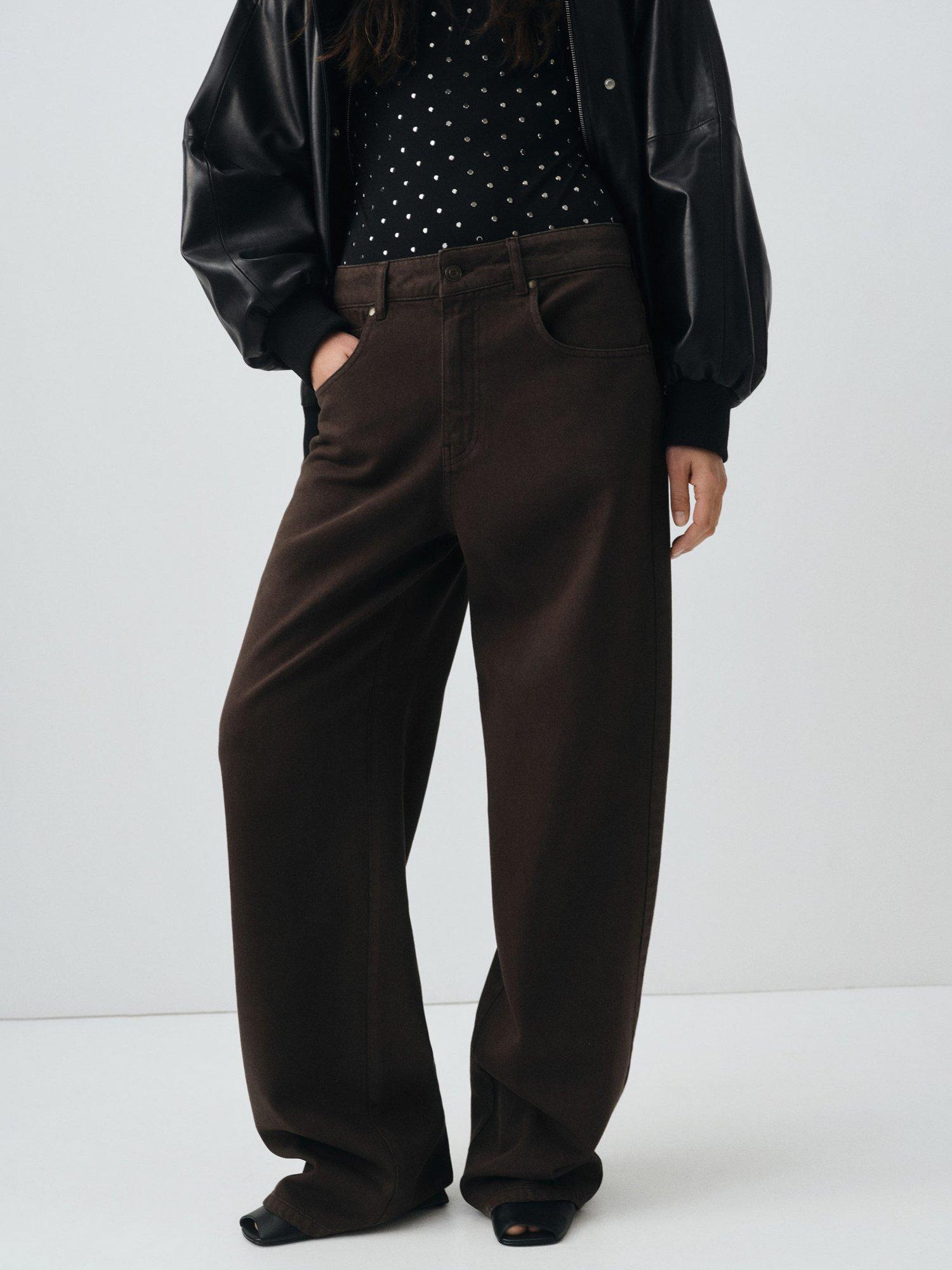 Product image 1 of 8, which shows Mango Davina Mid Rise Straight Jeans, Dark Brown, 10