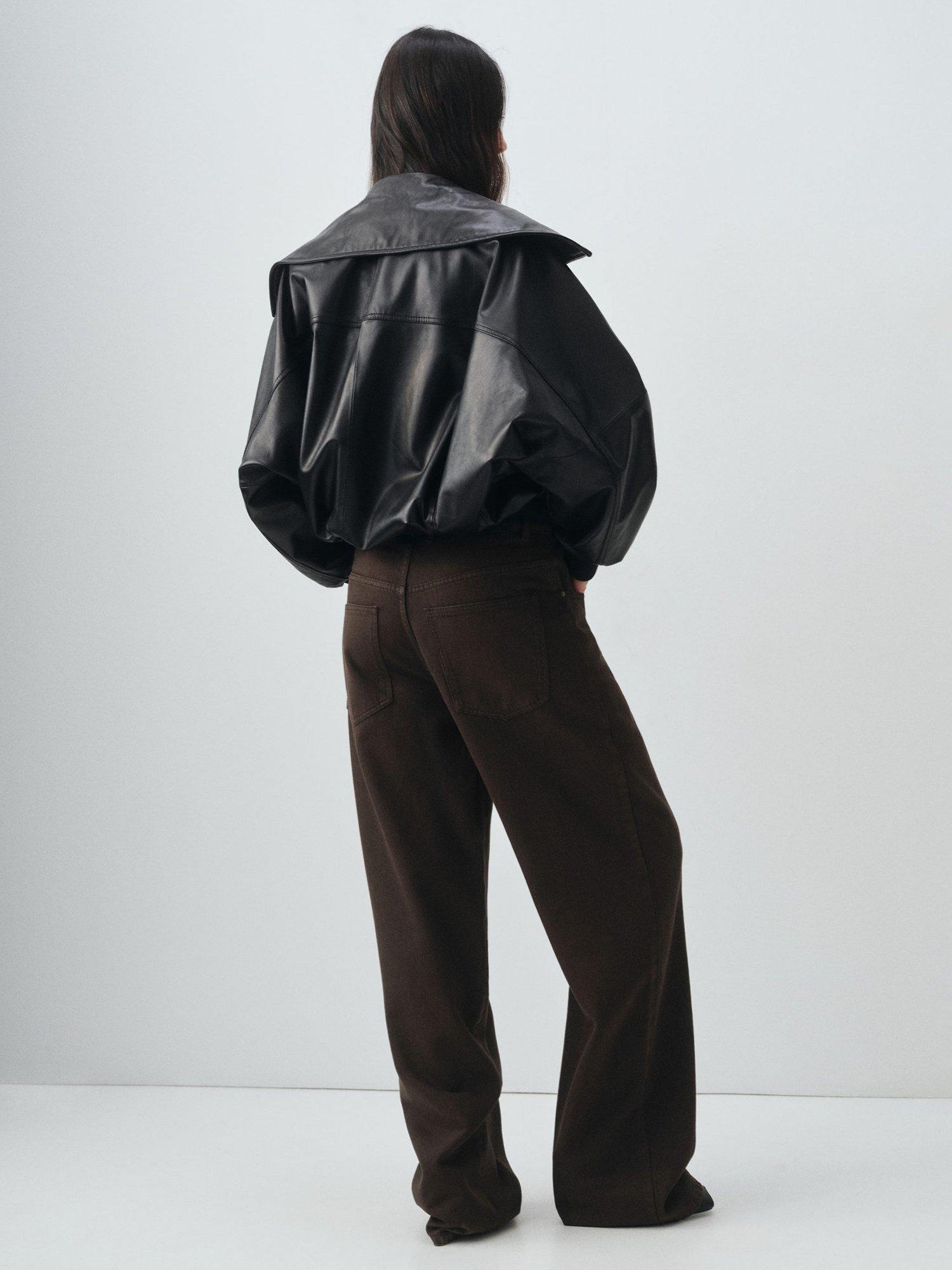 Product image 4 of 8, which shows Mango Davina Mid Rise Straight Jeans, Dark Brown, 10