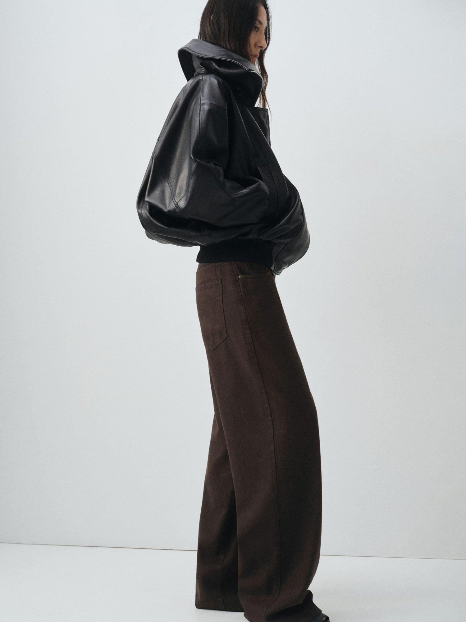 Product image 7 of 8, which shows Mango Davina Mid Rise Straight Jeans, Dark Brown, 10
