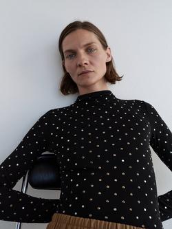 Mango Cleo Crystal Bodysuit, Black, Black