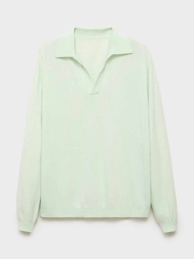 Product image 3 of 8, which shows Mango Auriga Pure Wool Jumper, Turquoise/Aqua, S