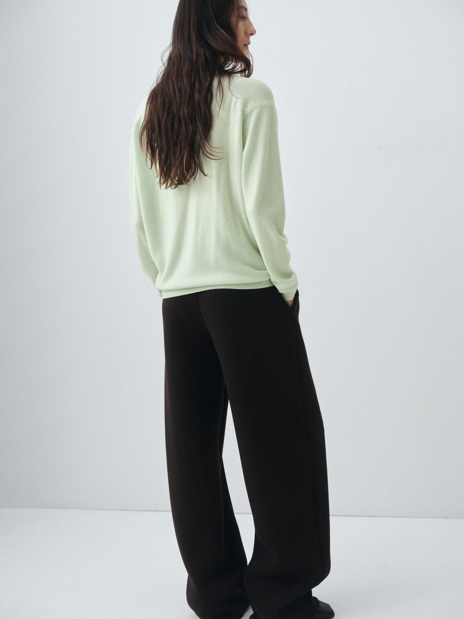 Product image 4 of 8, which shows Mango Auriga Pure Wool Jumper, Turquoise/Aqua, S