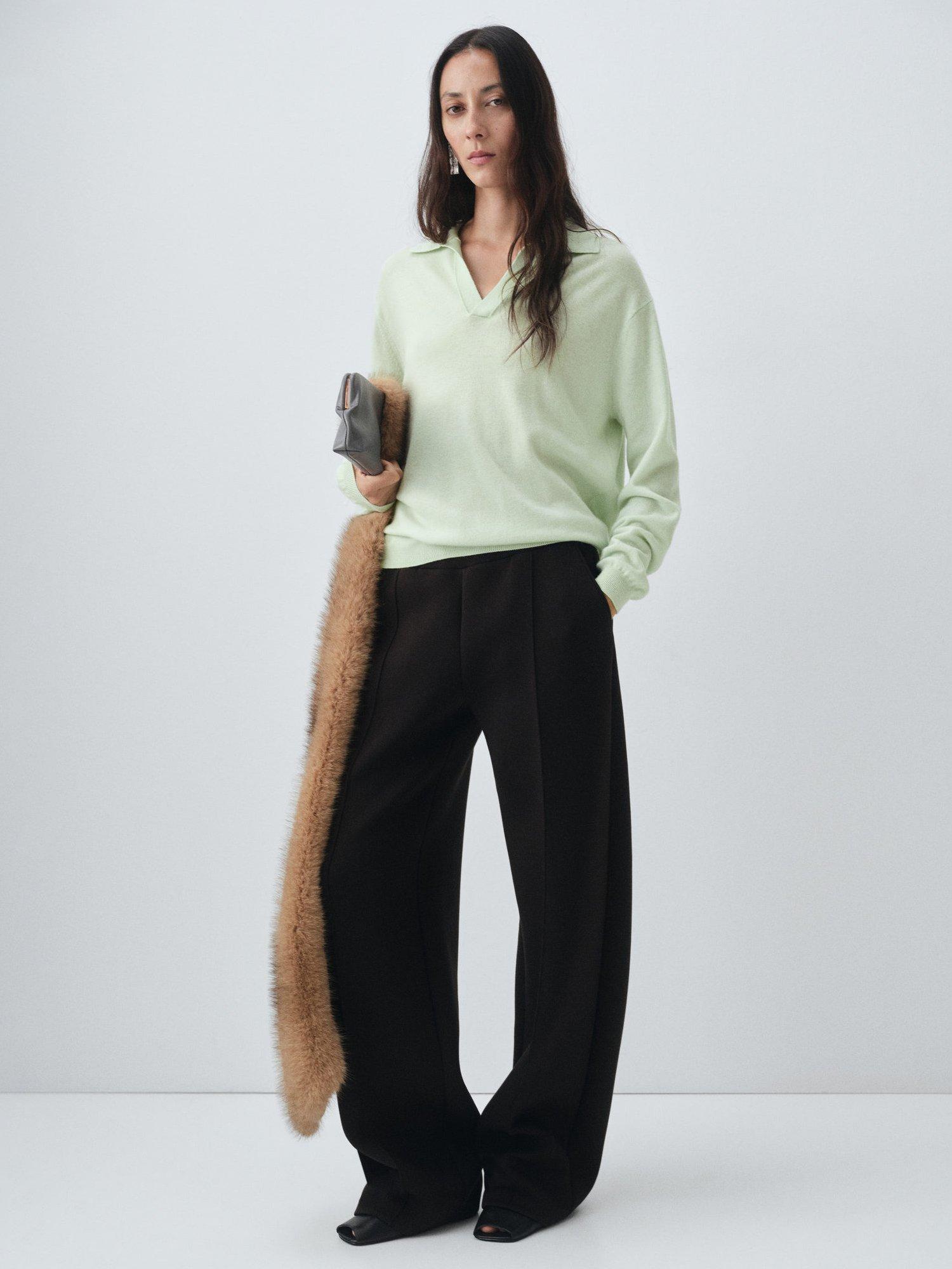 Product image 6 of 8, which shows Mango Auriga Pure Wool Jumper, Turquoise/Aqua, S