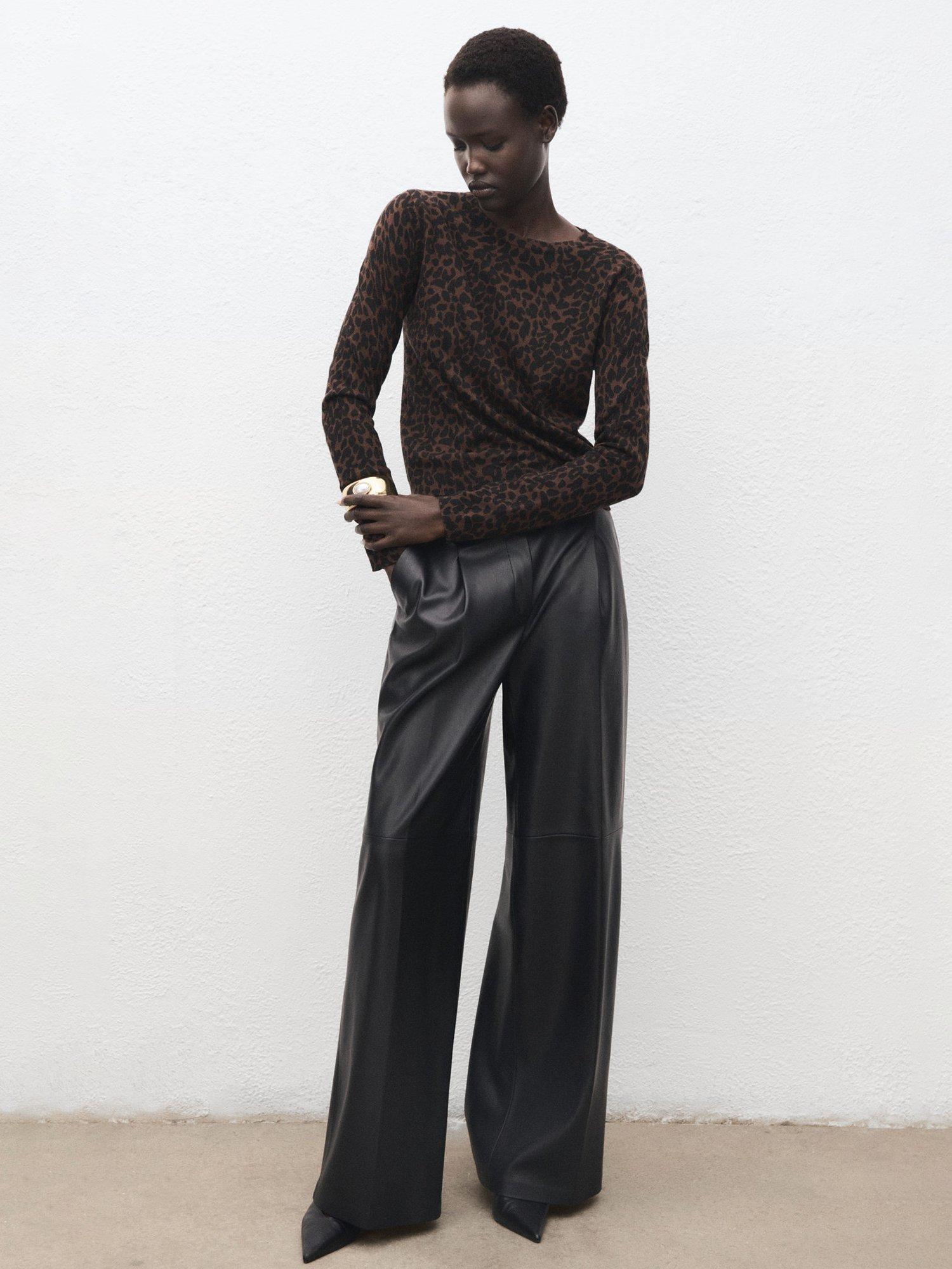 Product image 1 of 9, which shows Mango Jaguar Fine Knit Jumper, Dark Brown, 4XL