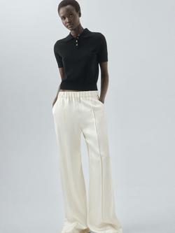 Mango Kellita Pure Wool Polo Knit Top - view 2, Black