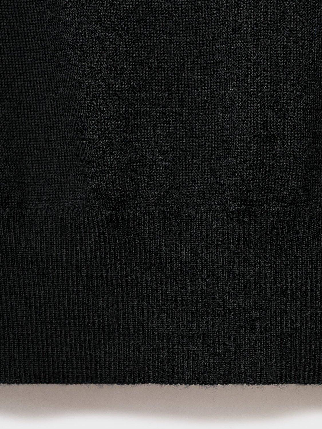 Product image 5 of 7, which shows Mango Kellita Pure Wool Polo Knit Top, Black, XL