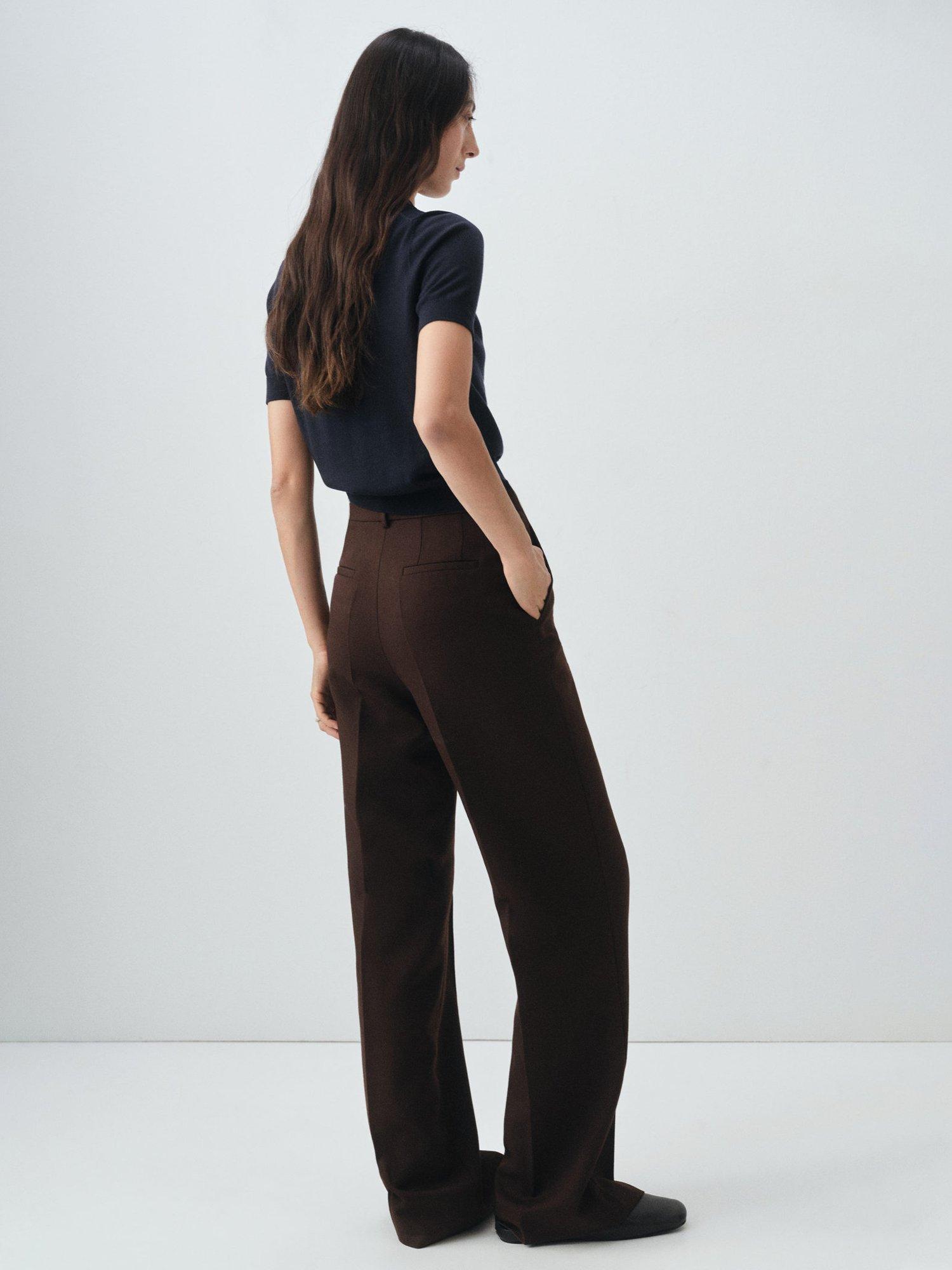 Product image 4 of 8, which shows Mango Kellita Pure Wool Polo Knit Top, Navy, XS