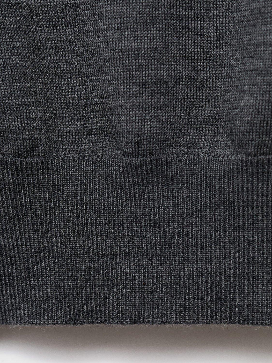 Product image 5 of 8, which shows Mango Kellita Pure Wool Polo Knit Top, Medium Grey, XS