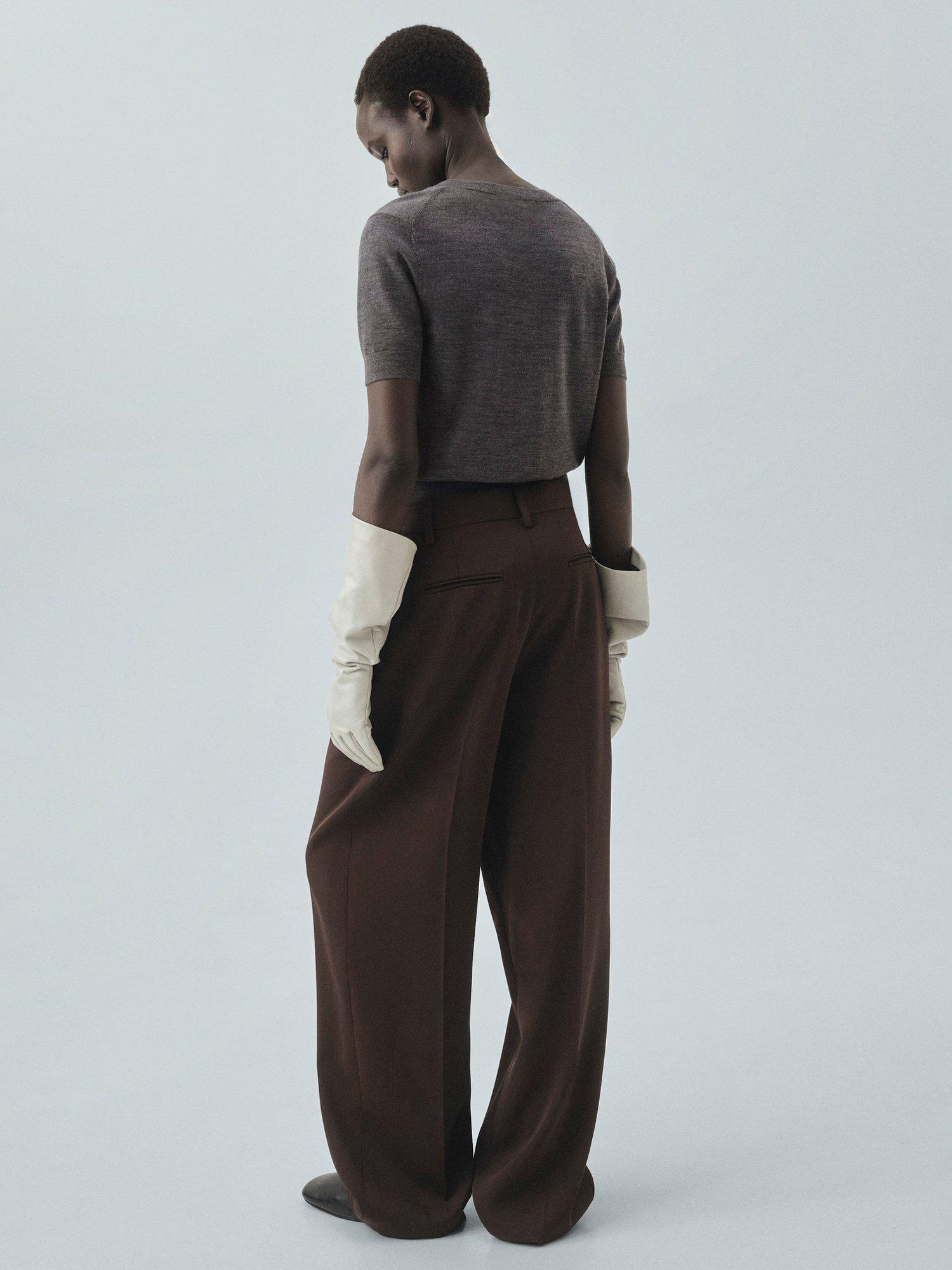 Product image 4 of 7, which shows Mango Kelly Pure Wool Knit Top, Medium Grey, XS