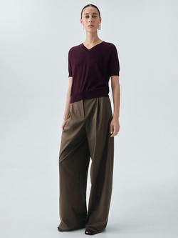 Mango Kelly Pure Wool Knit Top - view 2, Dark Red