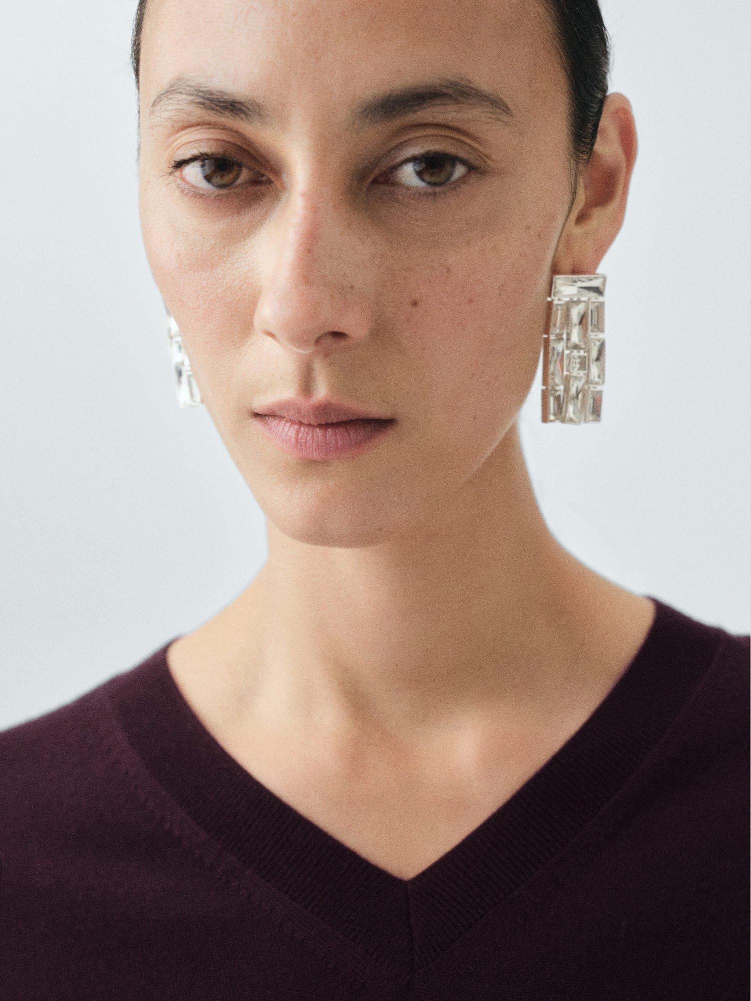 Product image 6 of 8, which shows Mango Kelly Pure Wool Knit Top, Dark Red, XS