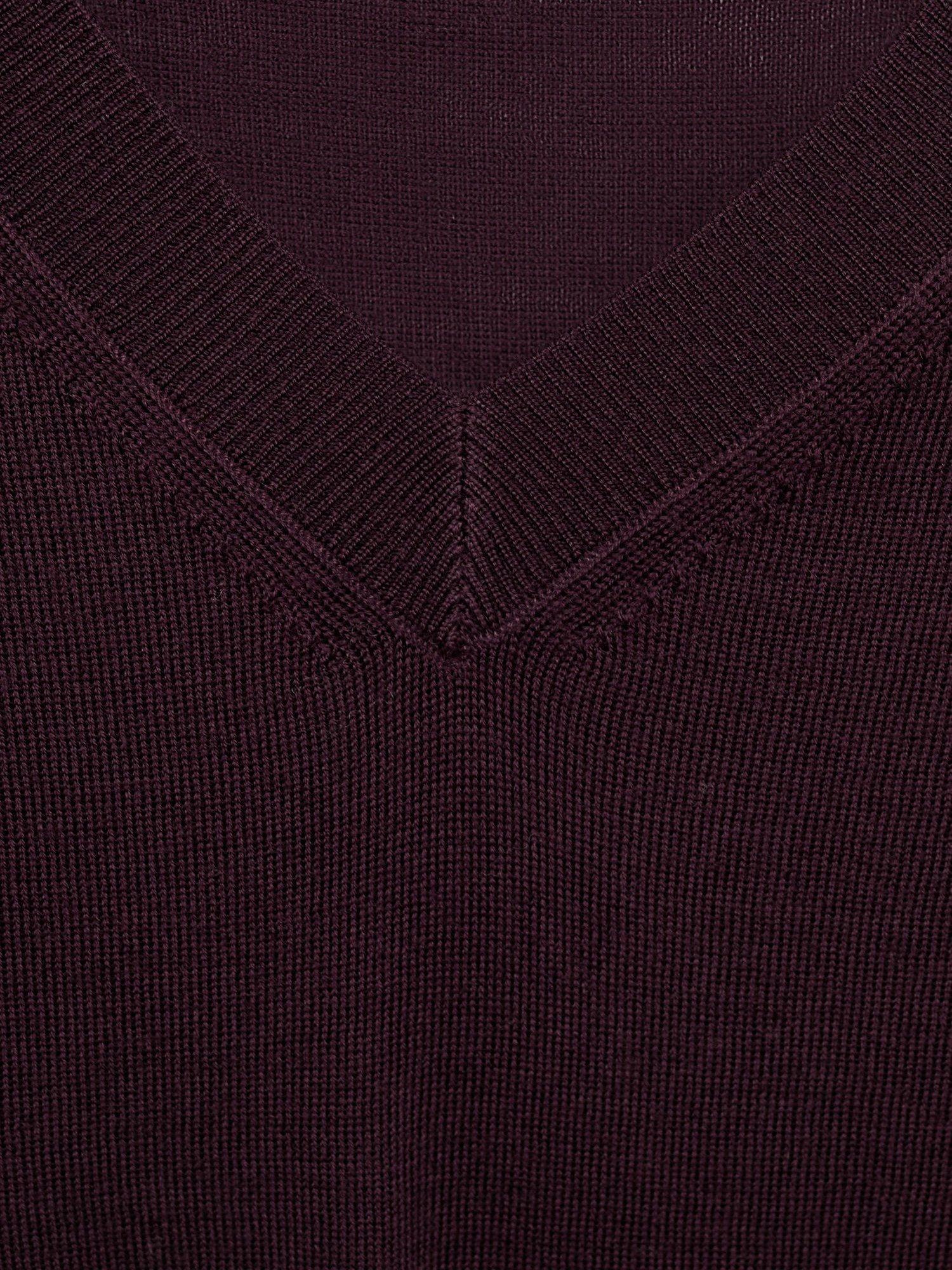 Product image 8 of 8, which shows Mango Kelly Pure Wool Knit Top, Dark Red, XS