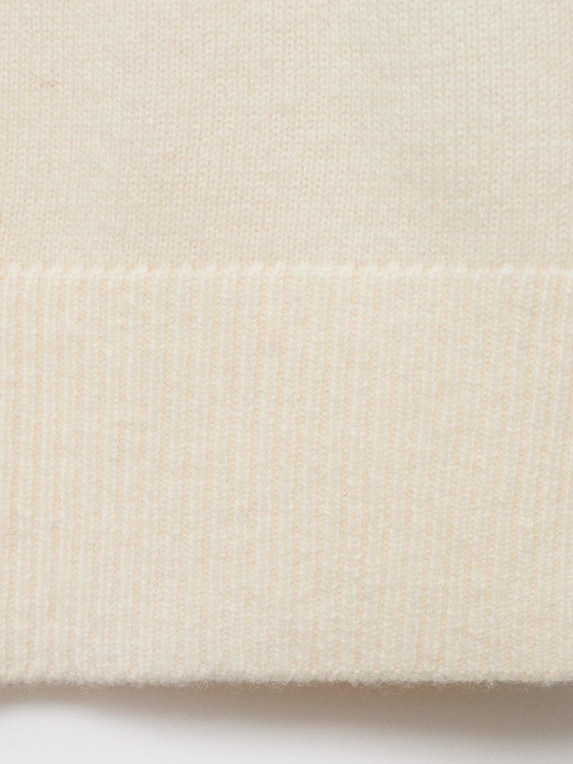 Product image 5 of 7, which shows Mango Libra High Neck Wool Rich Knit Top, Light Beige, XS