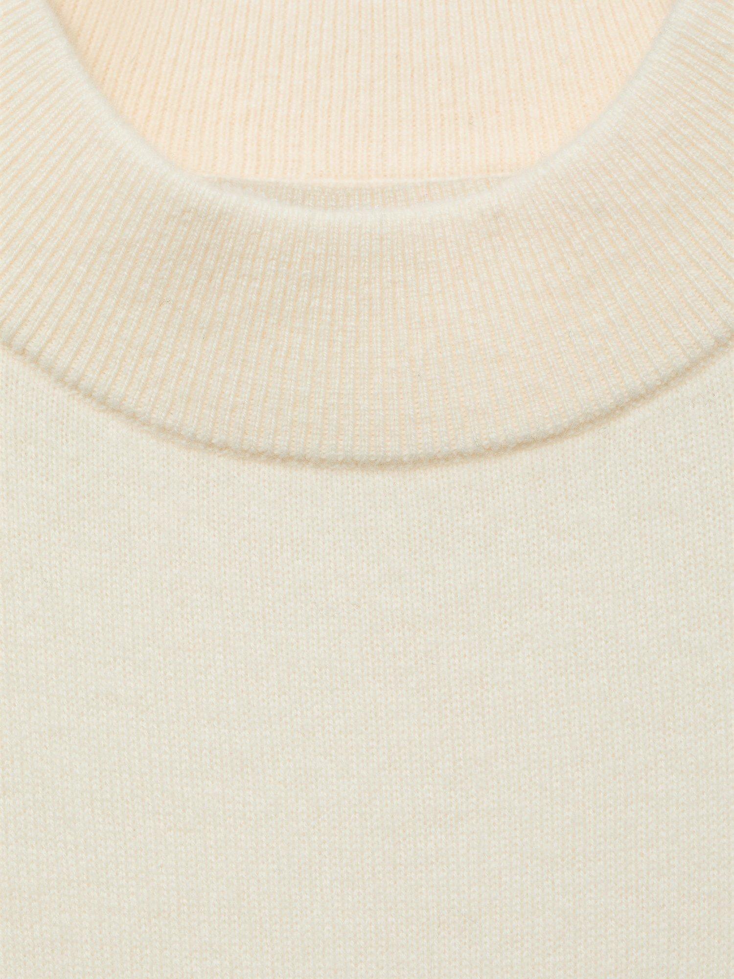 Product image 7 of 7, which shows Mango Libra High Neck Wool Rich Knit Top, Light Beige, XS