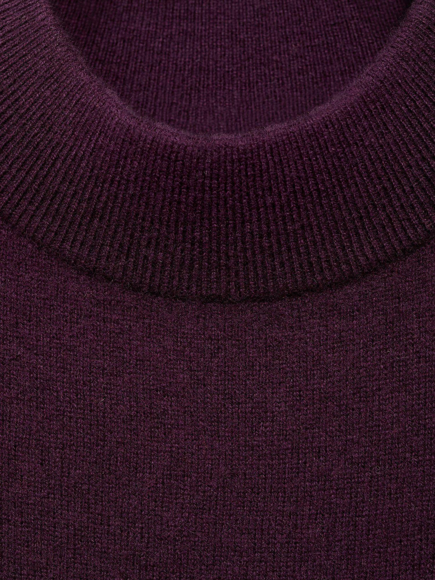 Product image 7 of 7, which shows Mango Libra High Neck Wool Rich Knit Top, Dark Red, S