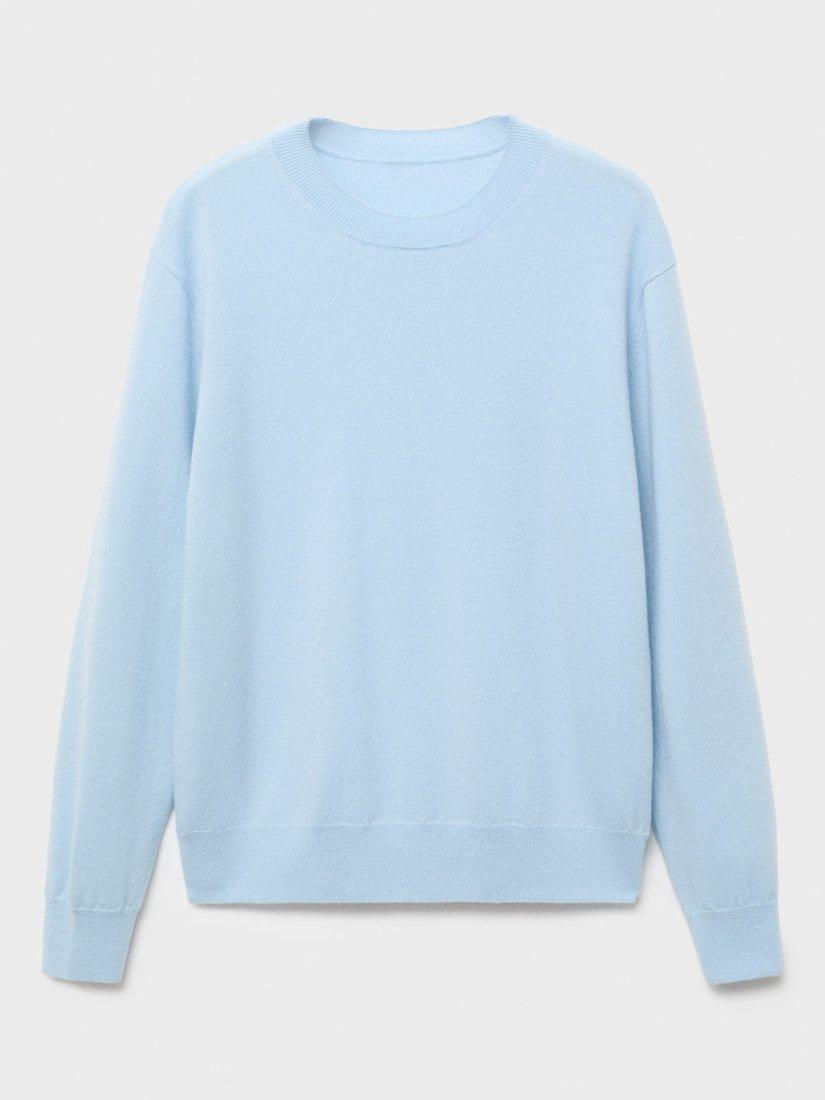 Product image 3 of 8, which shows Mango Serrano Pure Wool Jumper, Pastel Blue, XL
