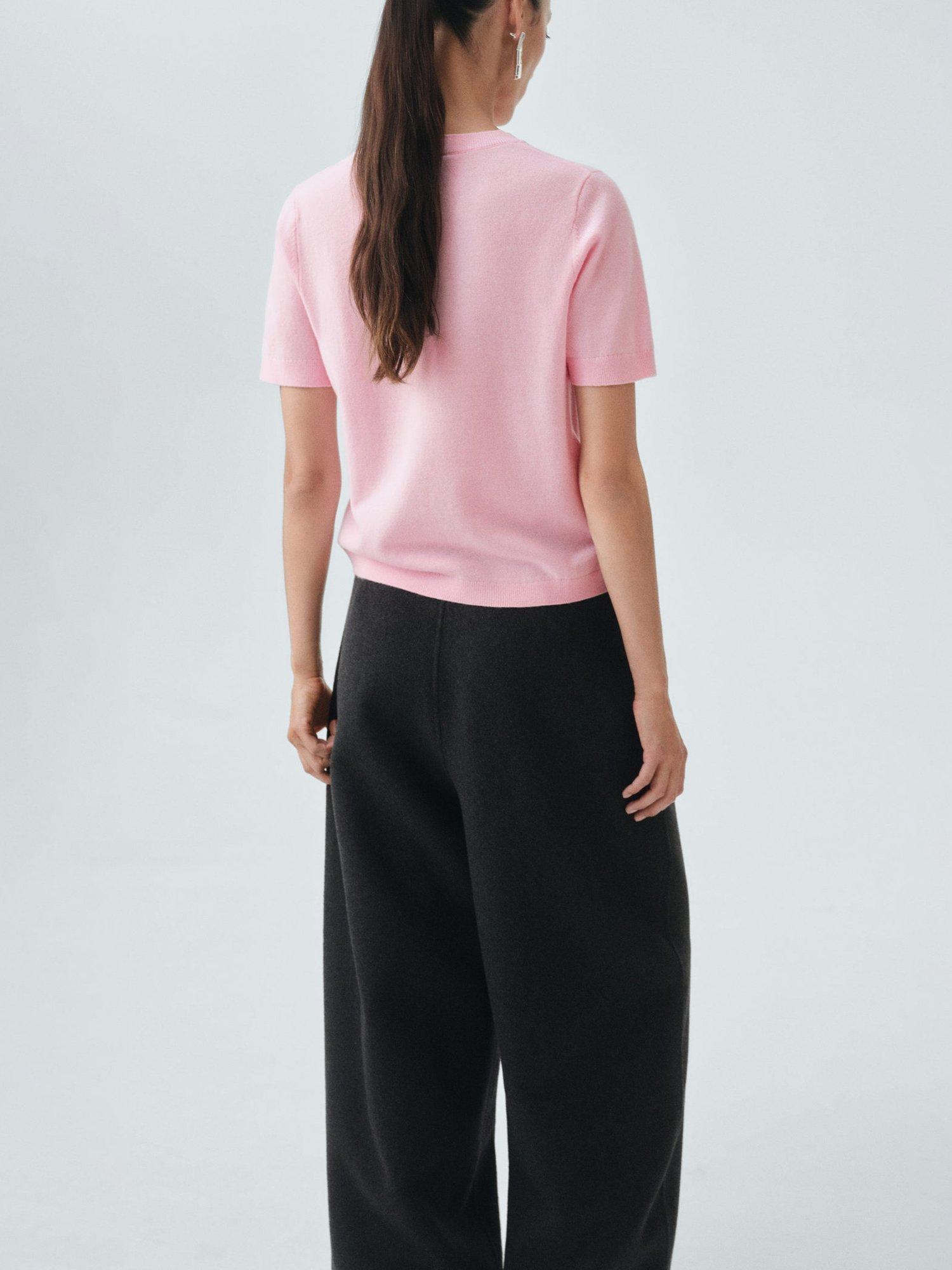 Product image 4 of 8, which shows Mango Taurus Wool Rich Knit Top, Pink, S