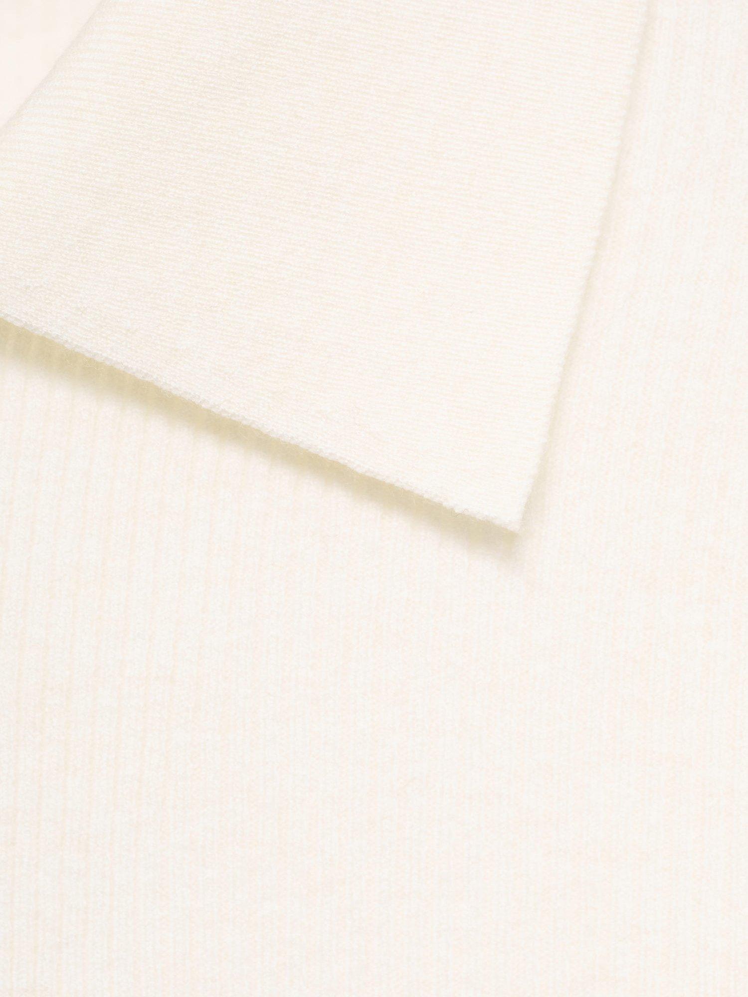 Product image 8 of 8, which shows Mango Twenties Ribbed Polo Knit Top, Light Beige, XXL