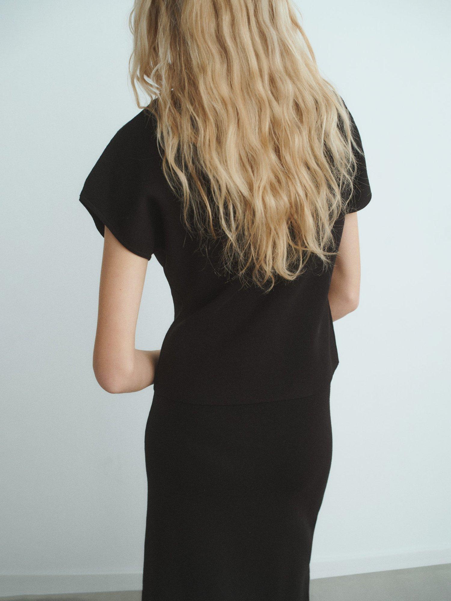 Product image 4 of 7, which shows Mango Zonard Knit Top, Black, S