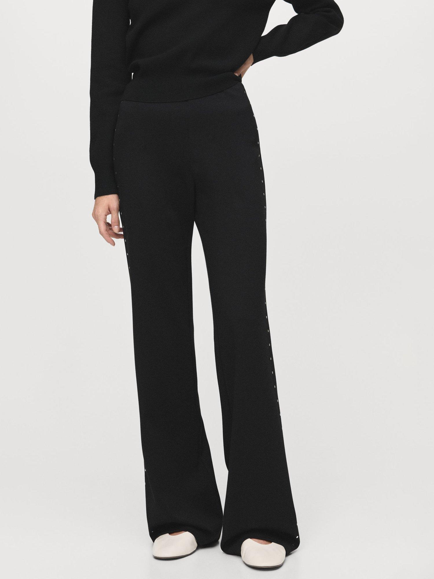 Product image 1 of 8, which shows Mango Atlanta Rhinestone Leggings, Black, XS