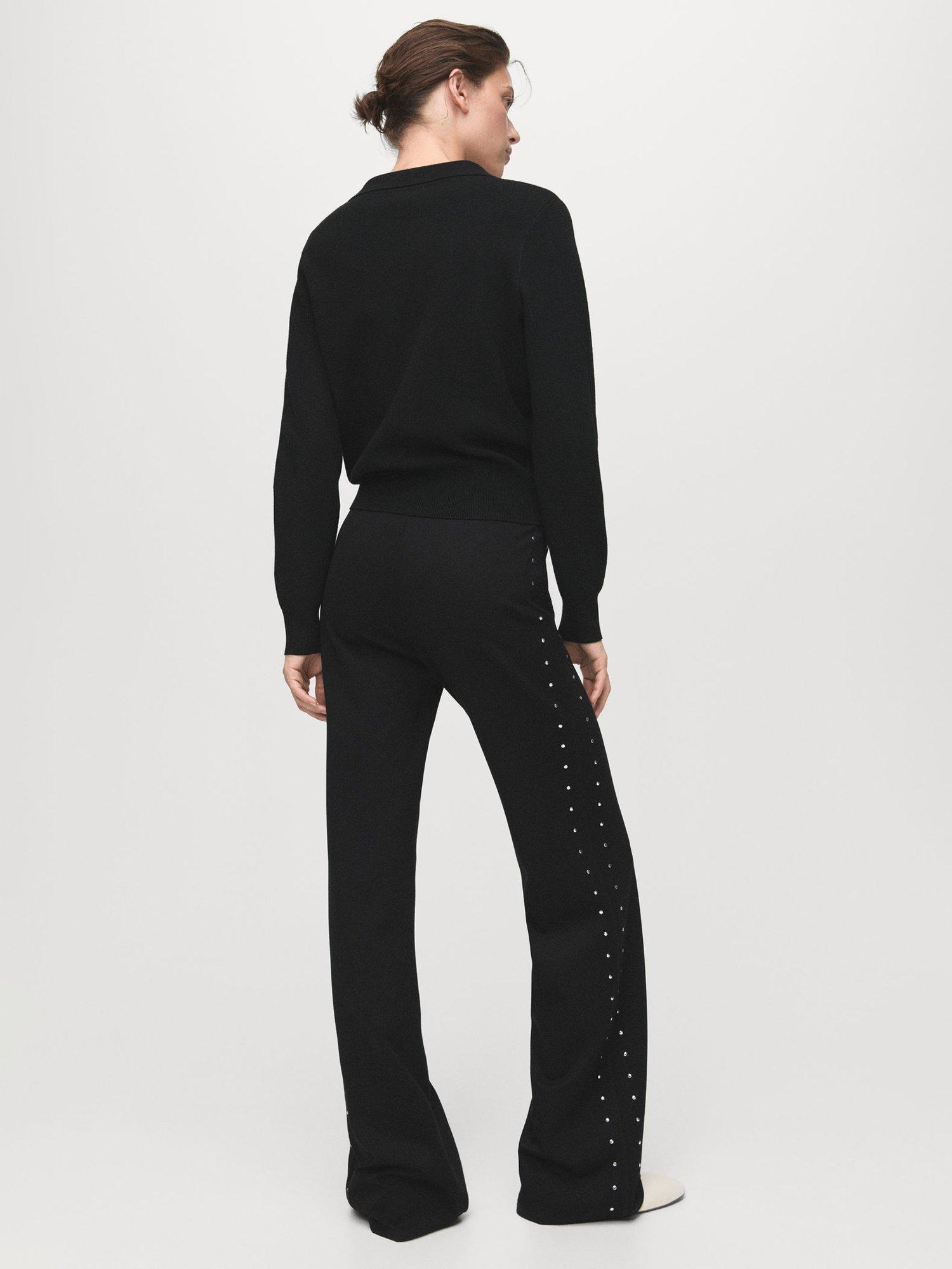 Product image 4 of 8, which shows Mango Atlanta Rhinestone Leggings, Black, XS