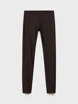 Mango Celi Zip Leggings, Brown - view 2, Brown