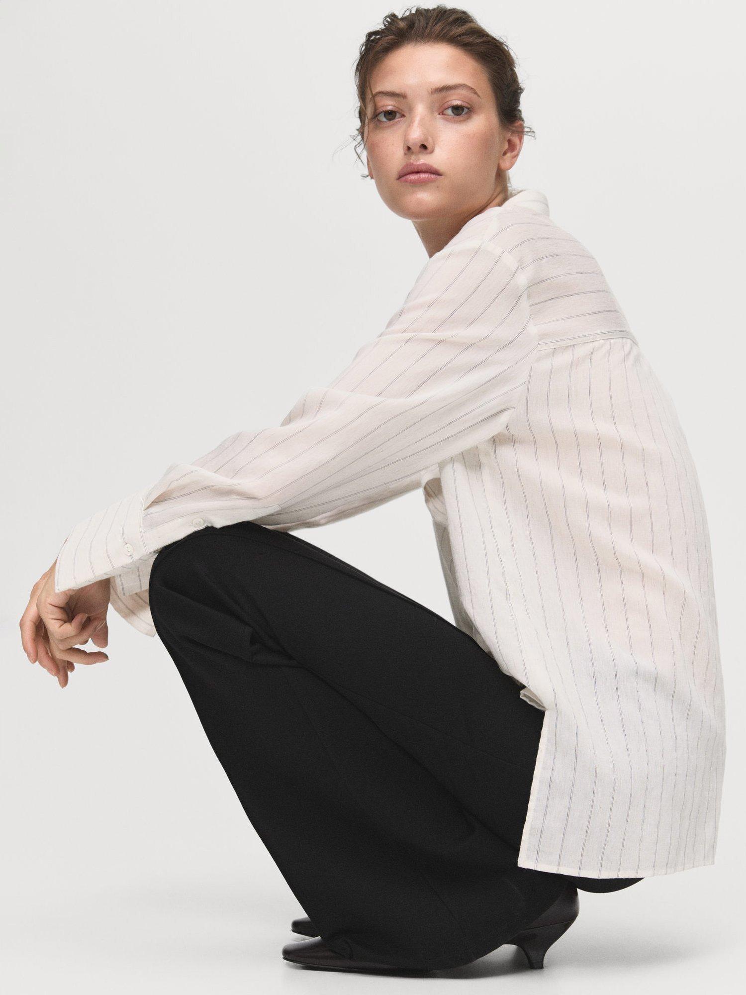 Product image 7 of 9, which shows Mango Delfi Seam Detail Leggings, Black, XXXL