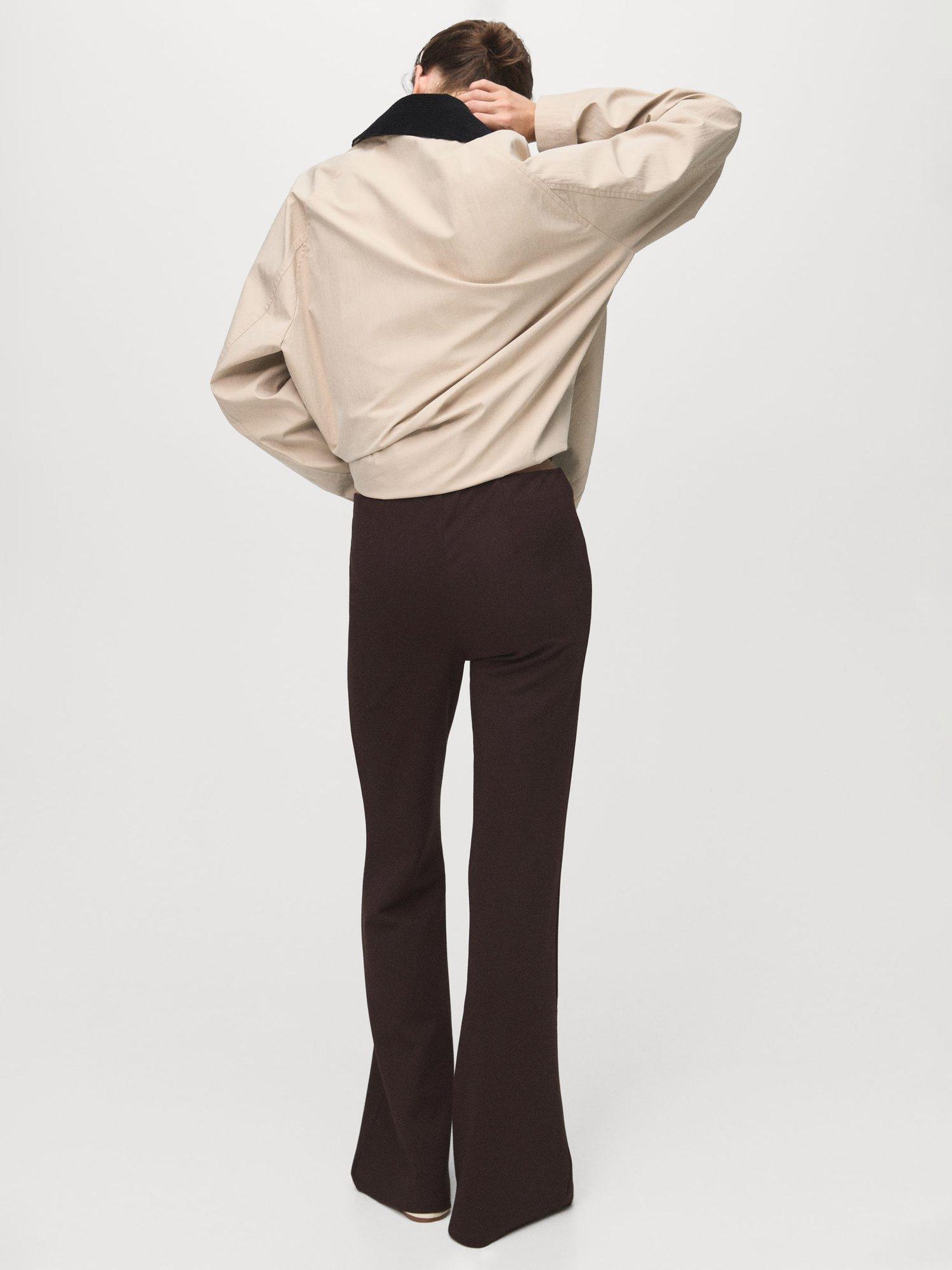 Product image 4 of 8, which shows Mango Delfi Seam Detail Leggings, Brown, XS