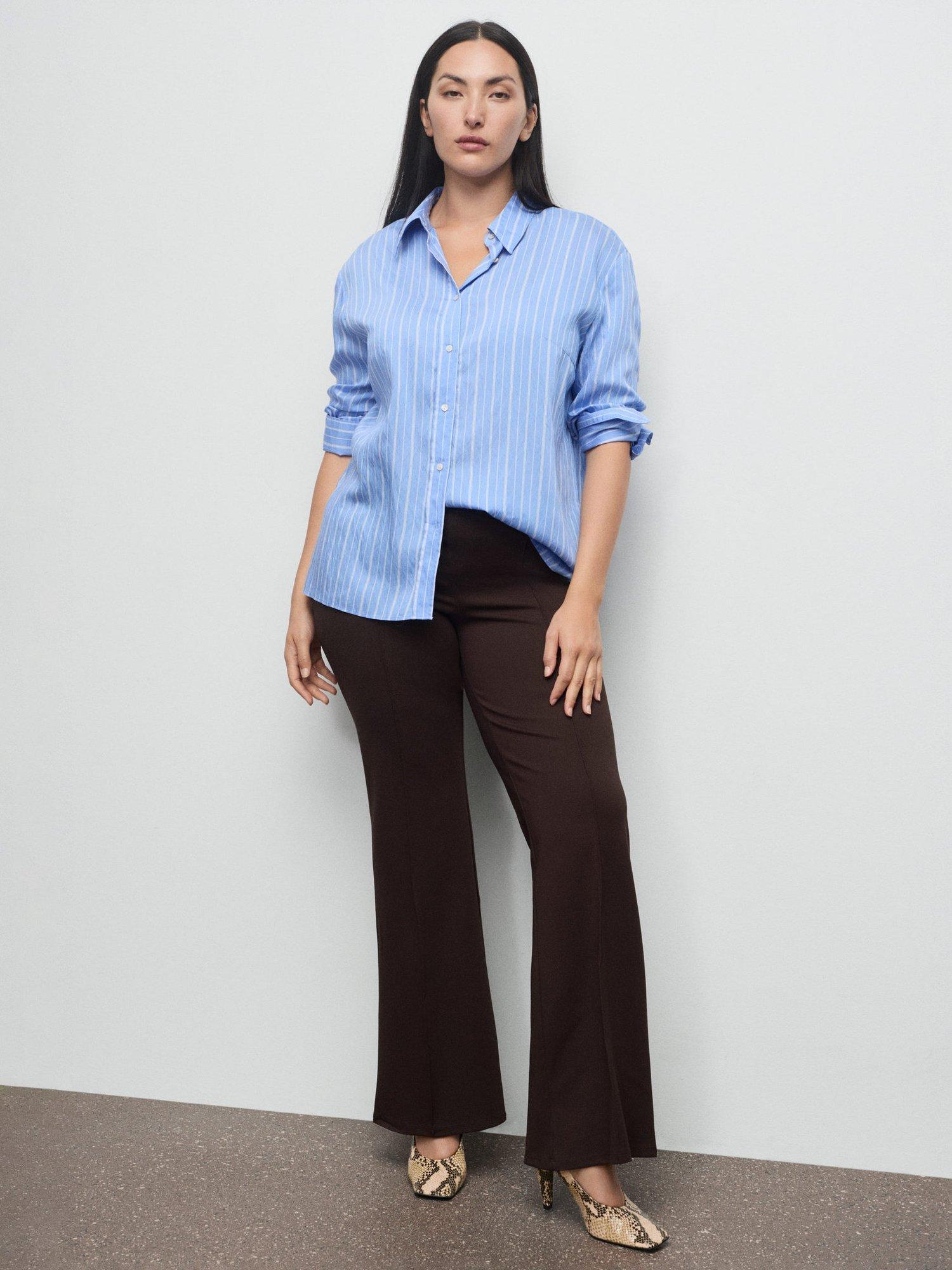 Product image 7 of 8, which shows Mango Delfi Seam Detail Leggings, Brown, XS