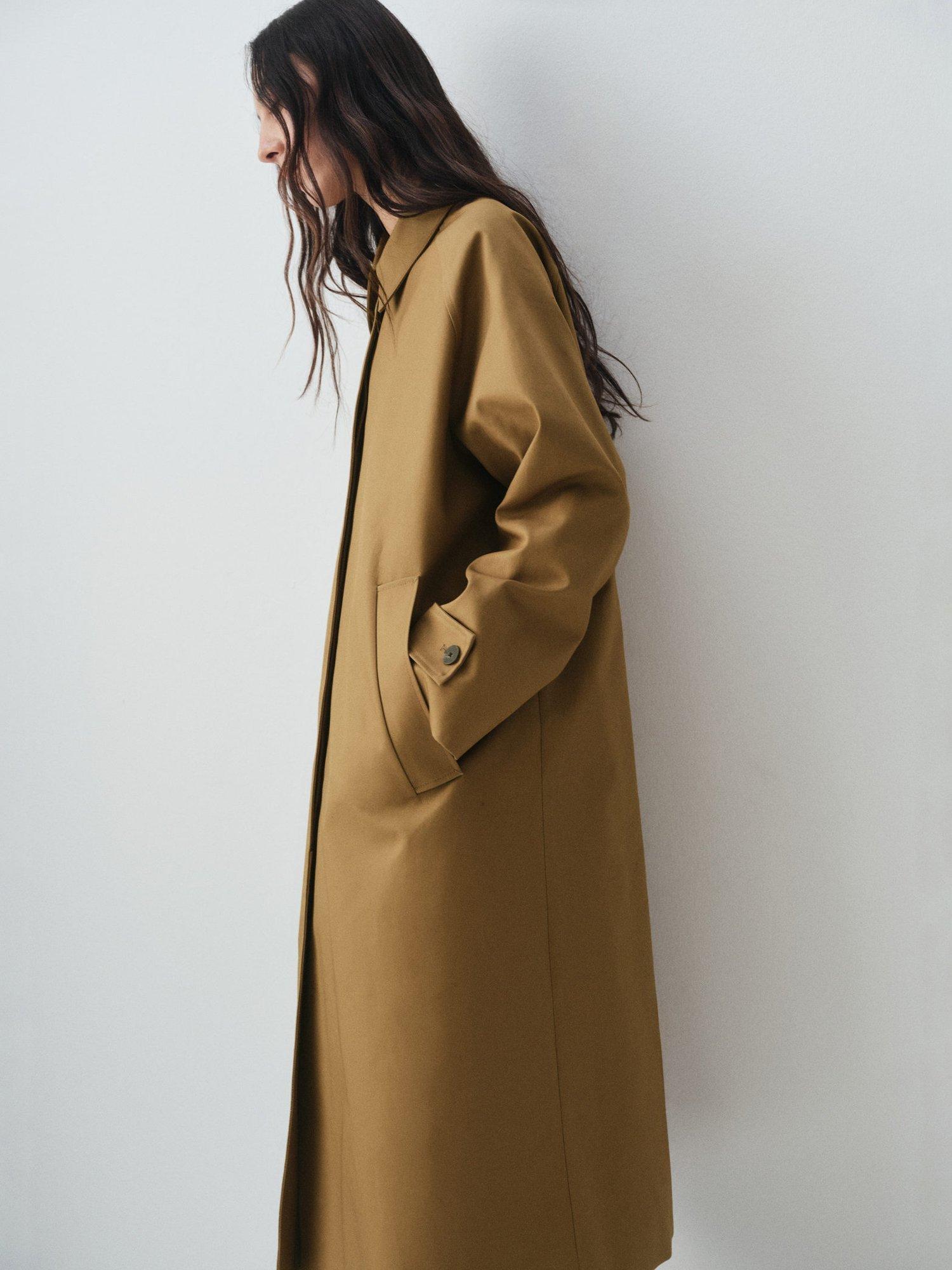 Product image 1 of 7, which shows Mango Berryo Oversized Trench Coat, Medium Brown, L