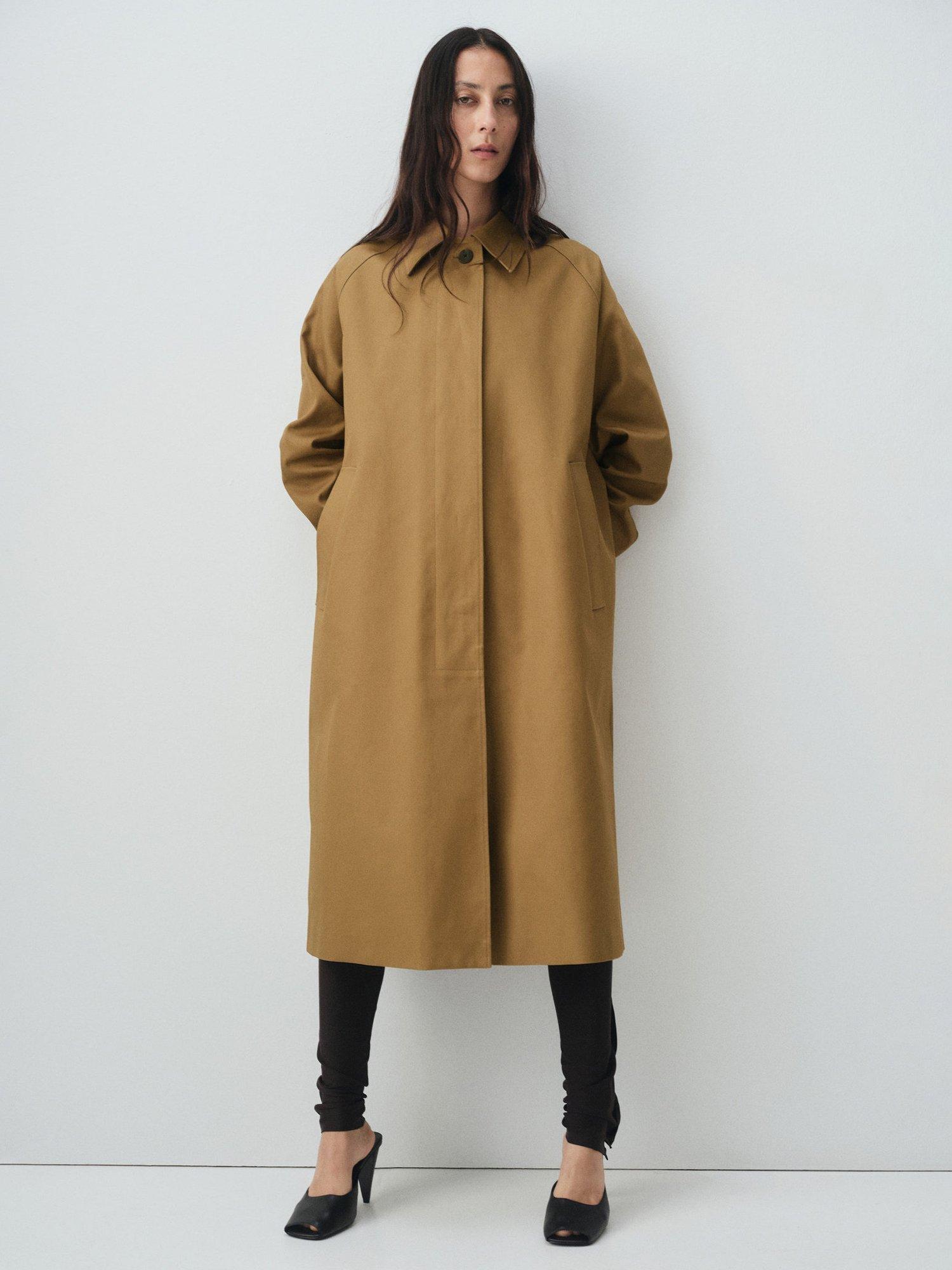 Product image 2 of 7, which shows Mango Berryo Oversized Trench Coat, Medium Brown, L