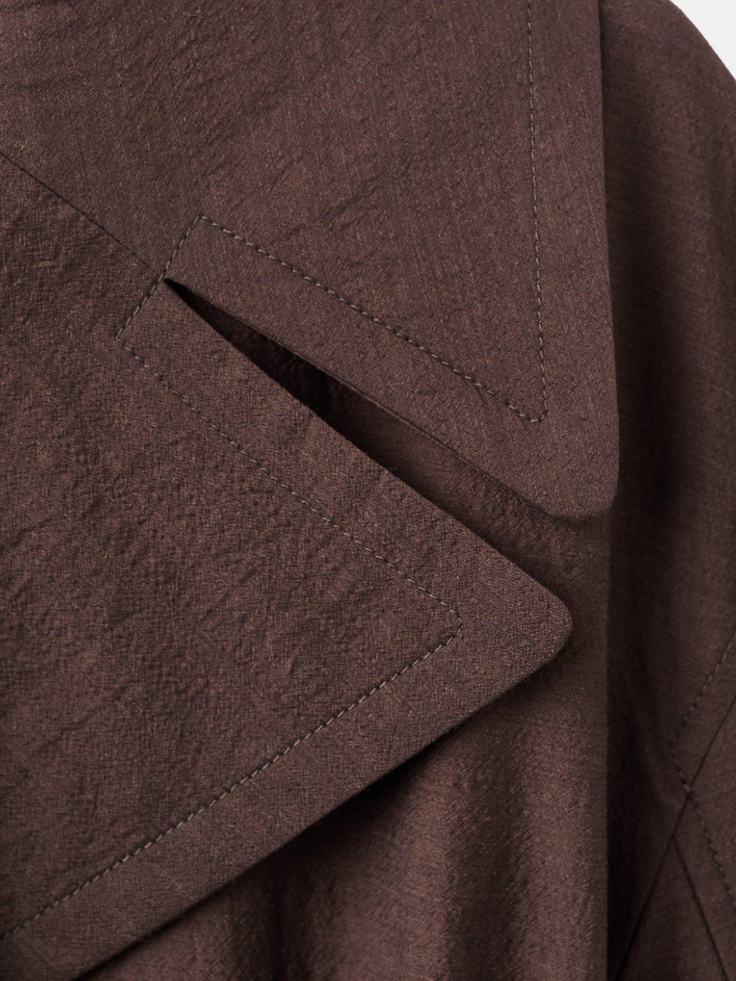 Product image 7 of 7, which shows Mango Graz Wool Rich Trench Coat, Dark Brown, S
