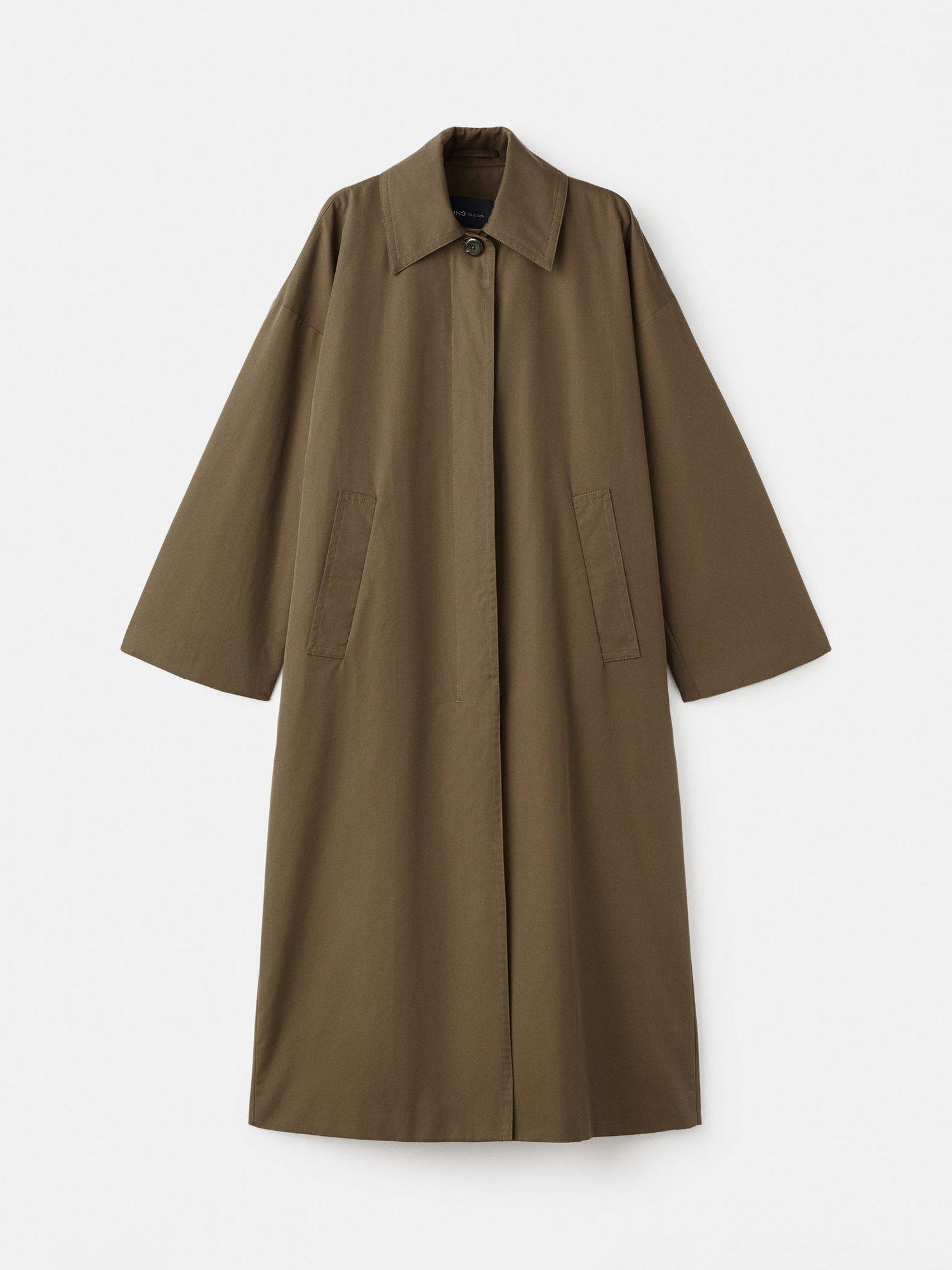 Product image 3 of 8, which shows Mango Linz Oversized Trench Coat, Medium Brown, S