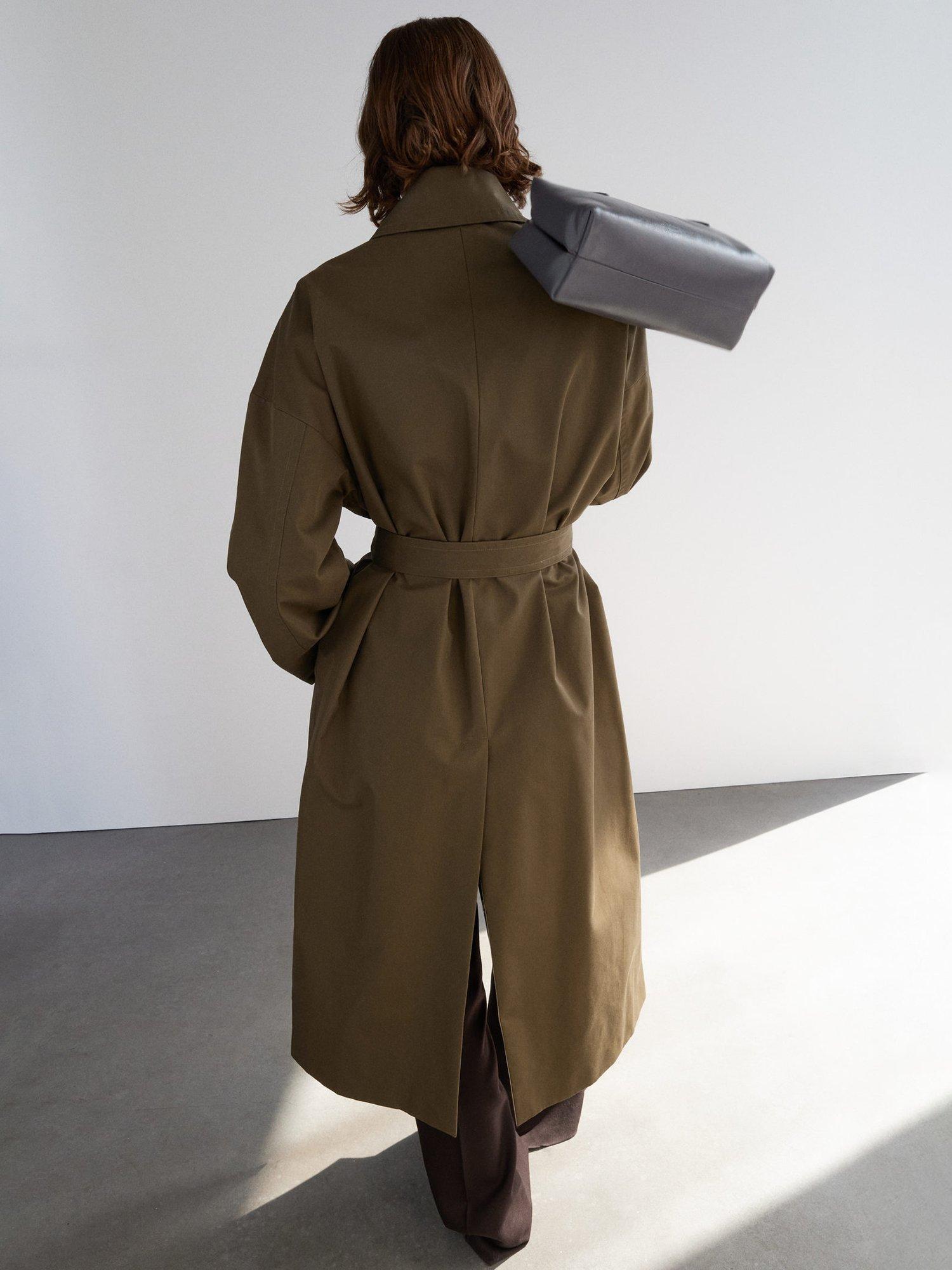Product image 4 of 8, which shows Mango Linz Oversized Trench Coat, Medium Brown, S