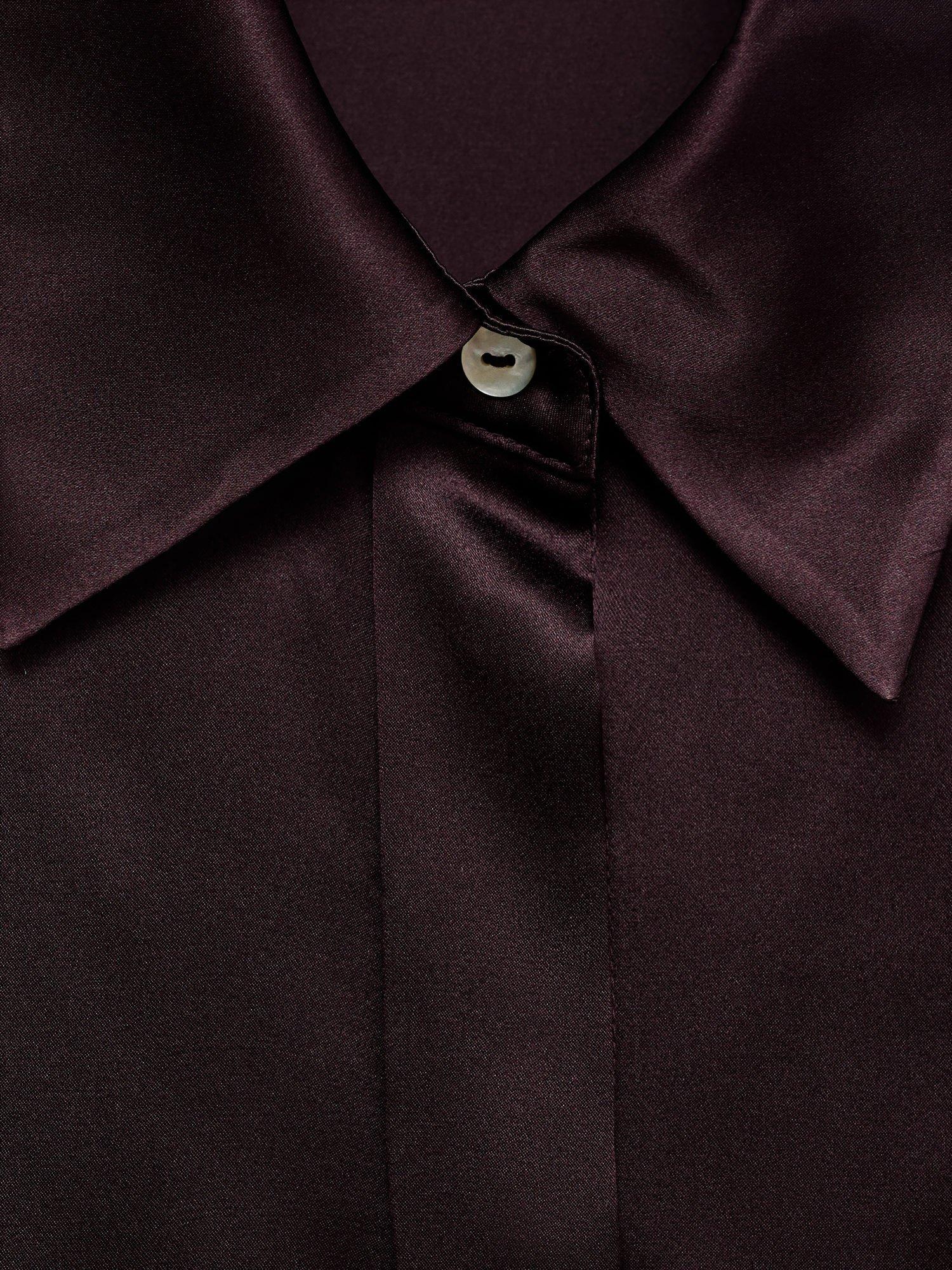 Product image 8 of 8, which shows Mango Adriana Pure Silk Satin Shirt, Medium Brown, 8