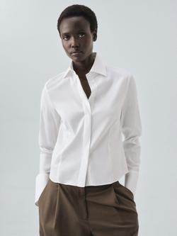 Mango Partenop Slim Fit Poplin Shirt, White, White